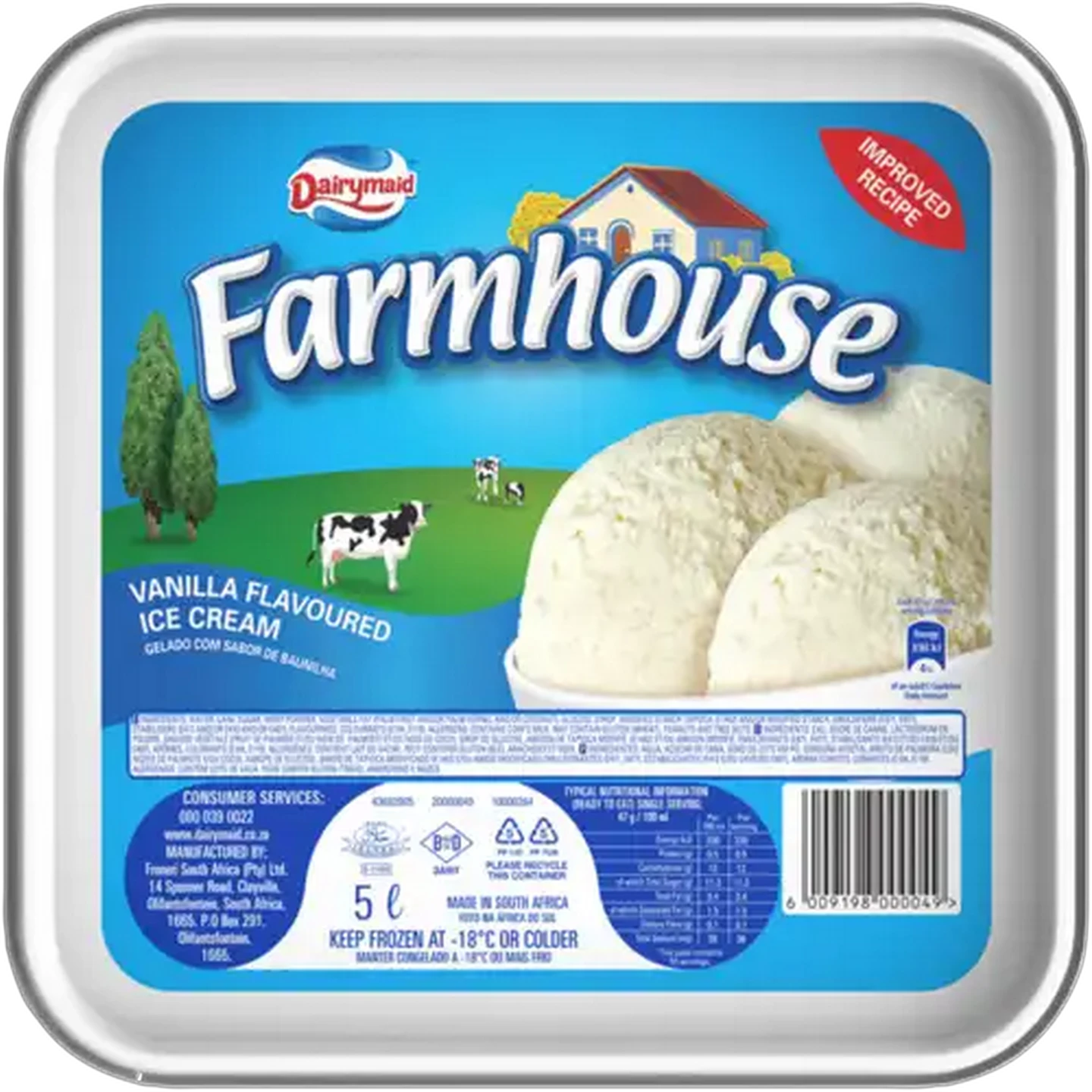 Image of Dairymaid Farmhouse Vanilla Flavoured Ice Cream 5L