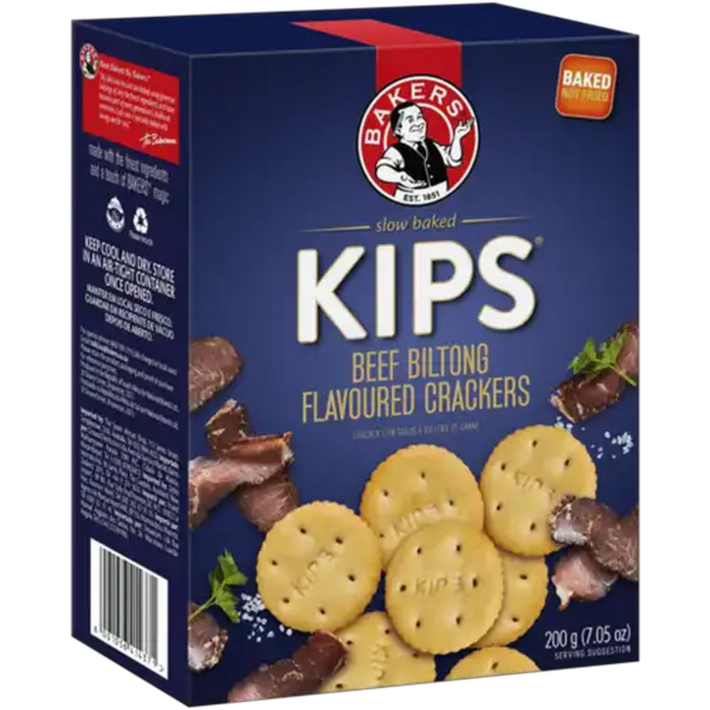 Image of Bakers Kips Beef Biltong Flavoured Crackers 200g