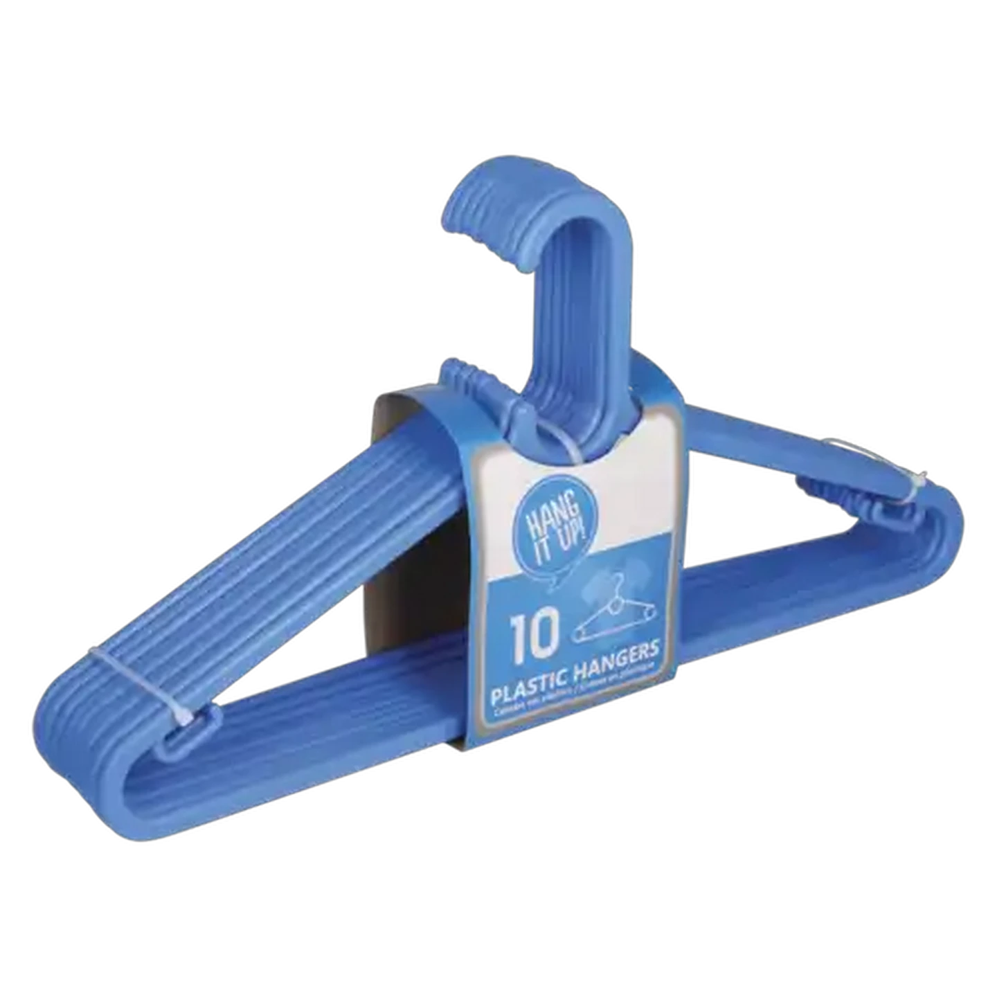 Image of Hang It Up! Blue Plastic Hangers 10-Pack
