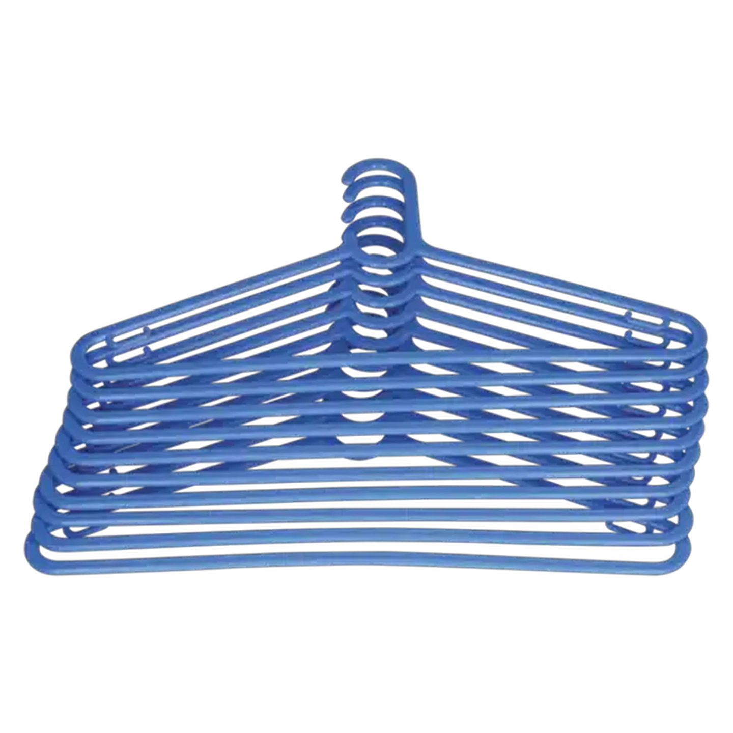 Image of Hang It Up! Blue Plastic Hangers 10-Pack