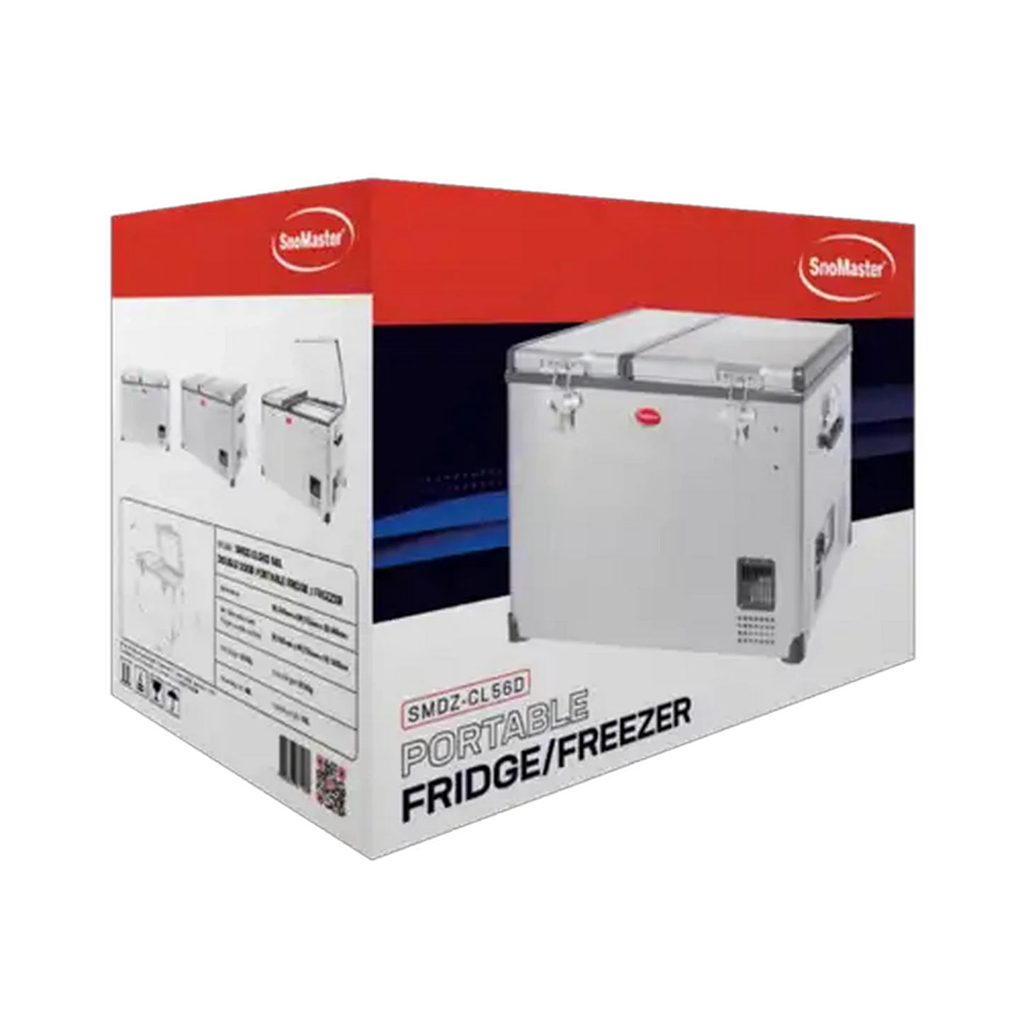 Image of SnoMaster 56L Stainless Steel Dual Compartment Portable Fridge/Freezer AC/DC SMDZ-CL56D