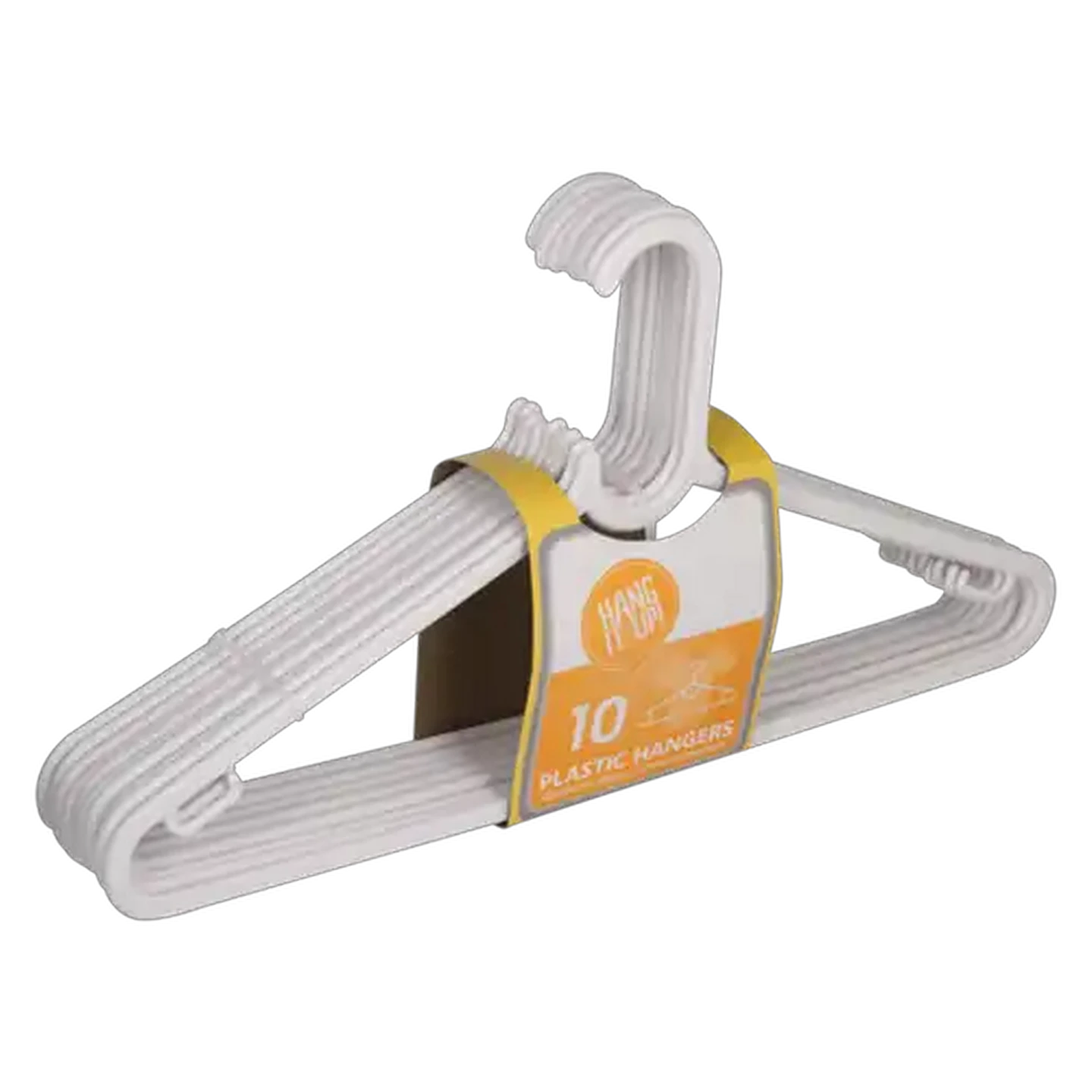 Image of Hang It Up! White Plastic Hangers 10-Pack