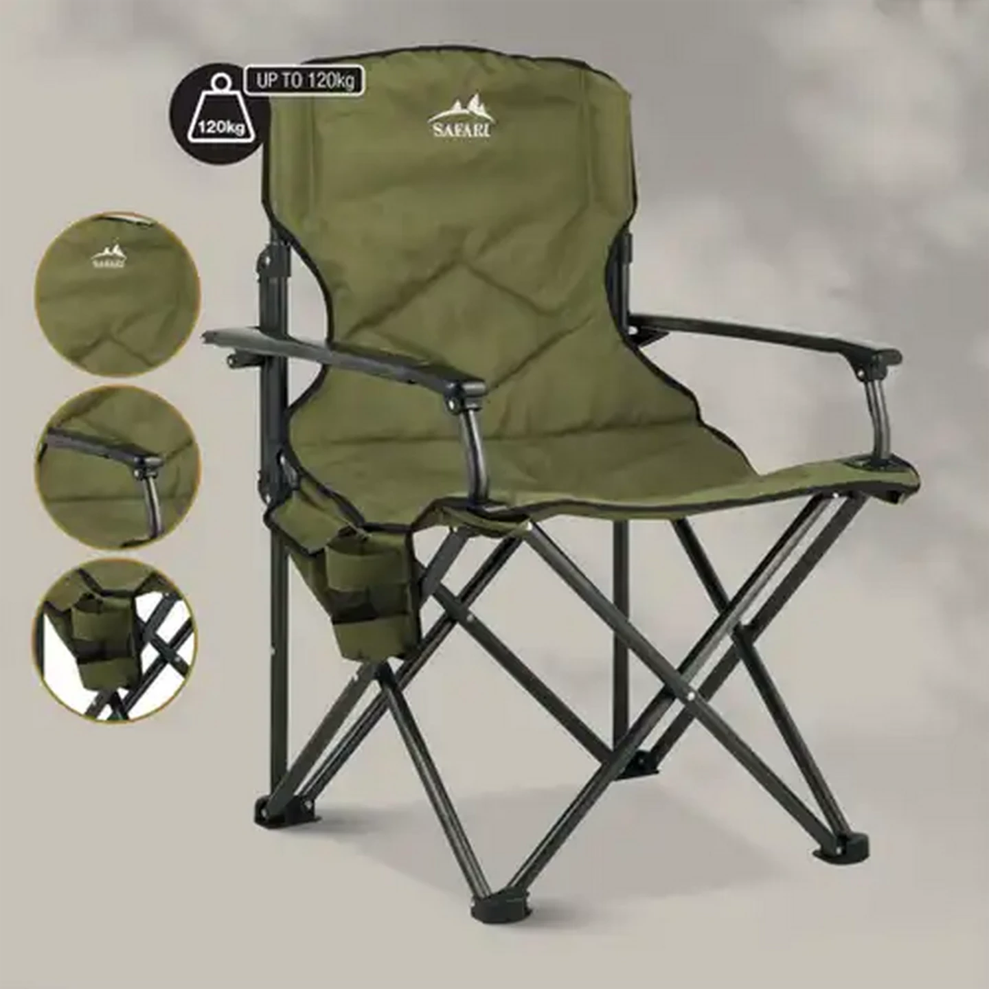 Image of Bush Baby Safari Olive Green Folding Armchair