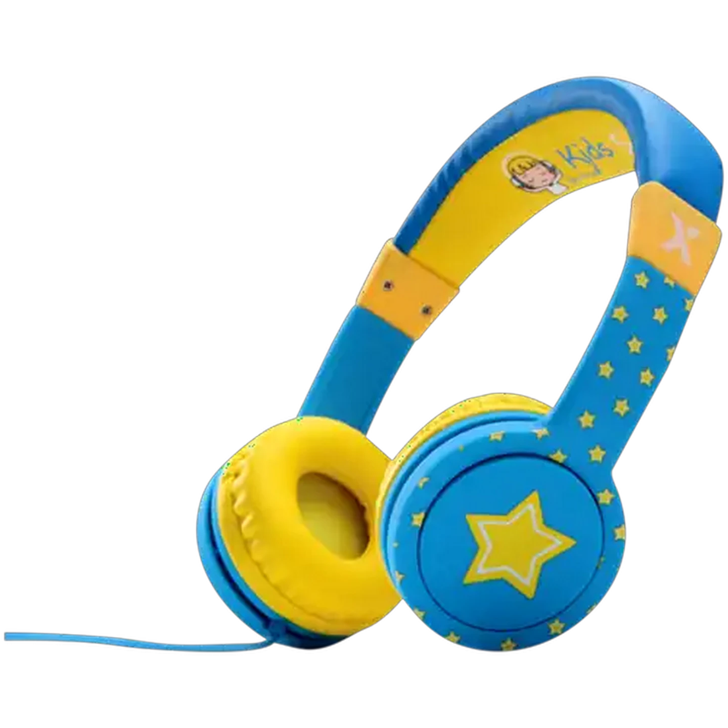 Image of Xceed Pulse Kidz Safe Blue & Yellow On-Ear Wired Headphones