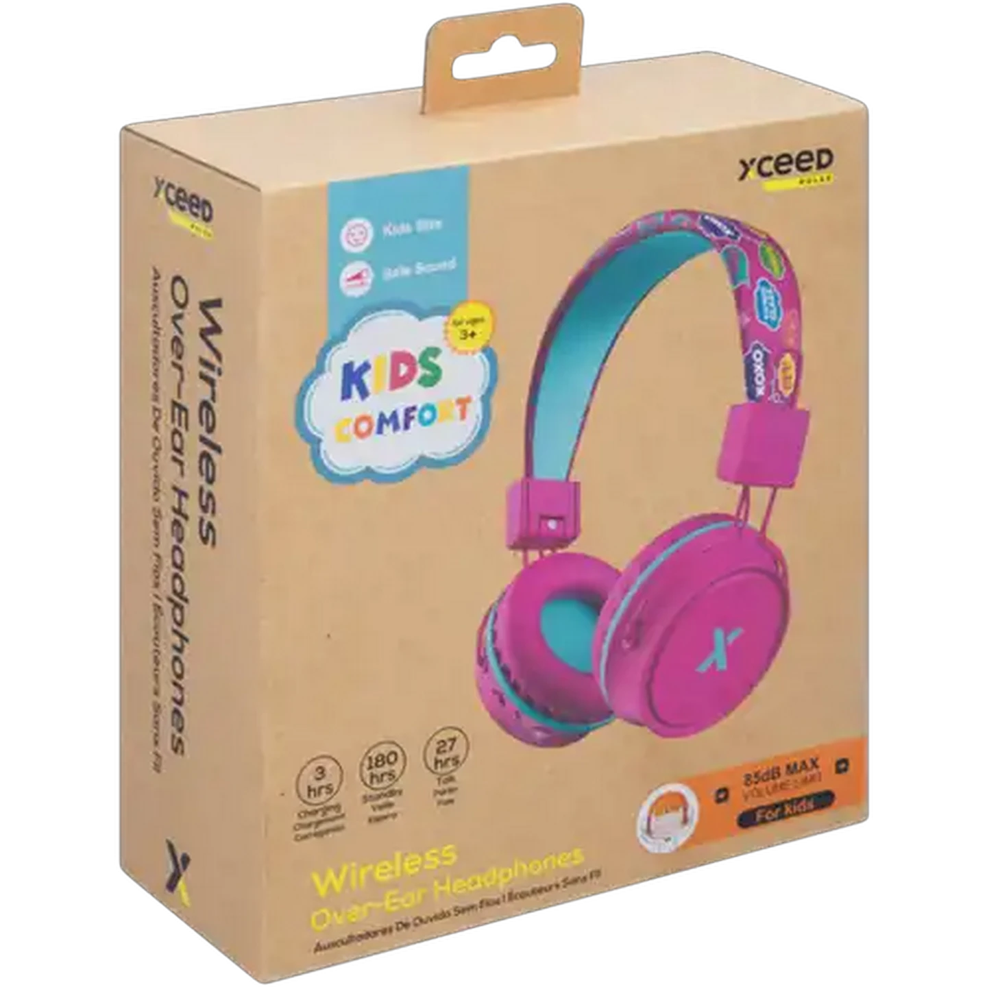 Image of Xceed Pink Kids Foldable Bluetooth Headphones