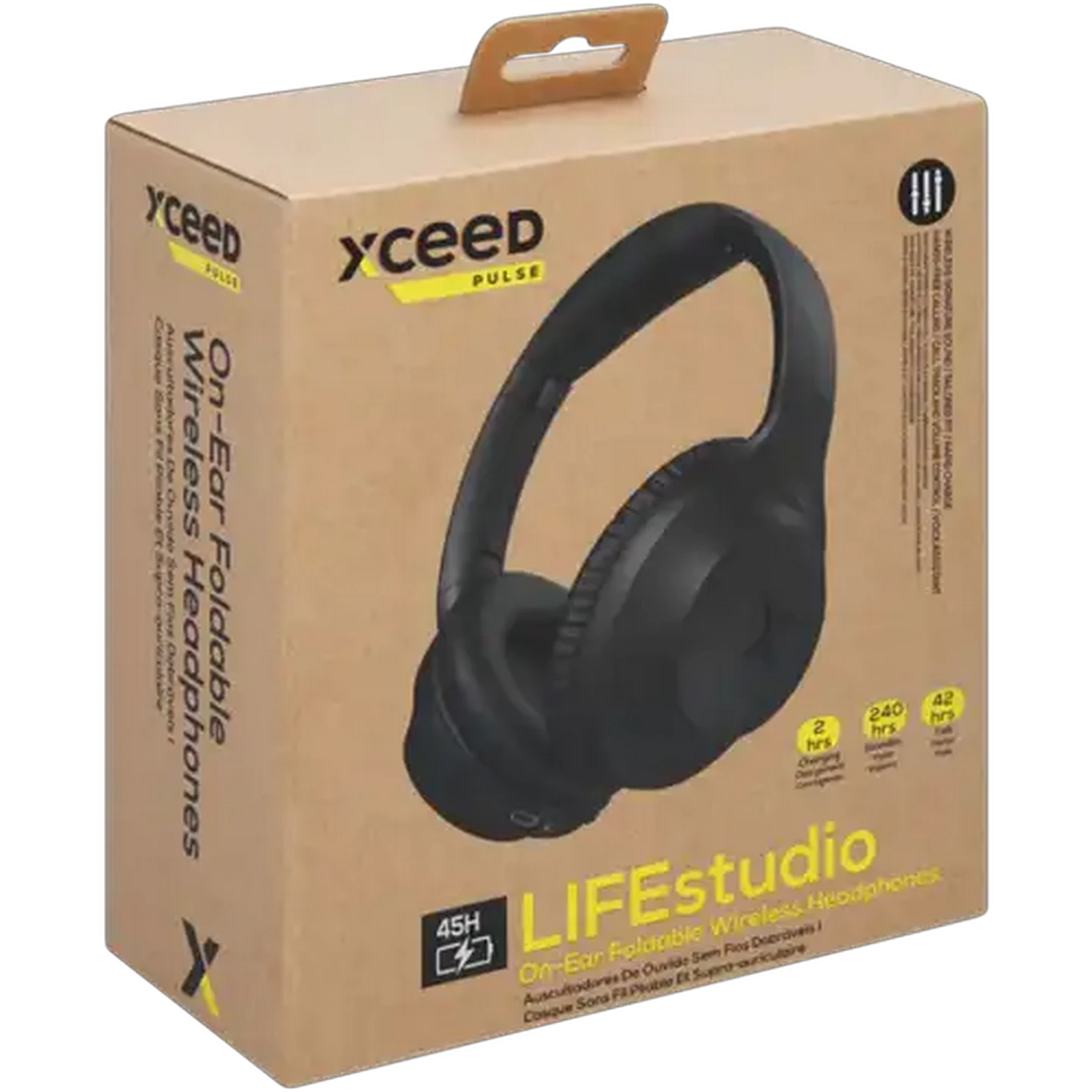 Image of Xceed Black Foldable Over-Ear Bluetooth Headphones