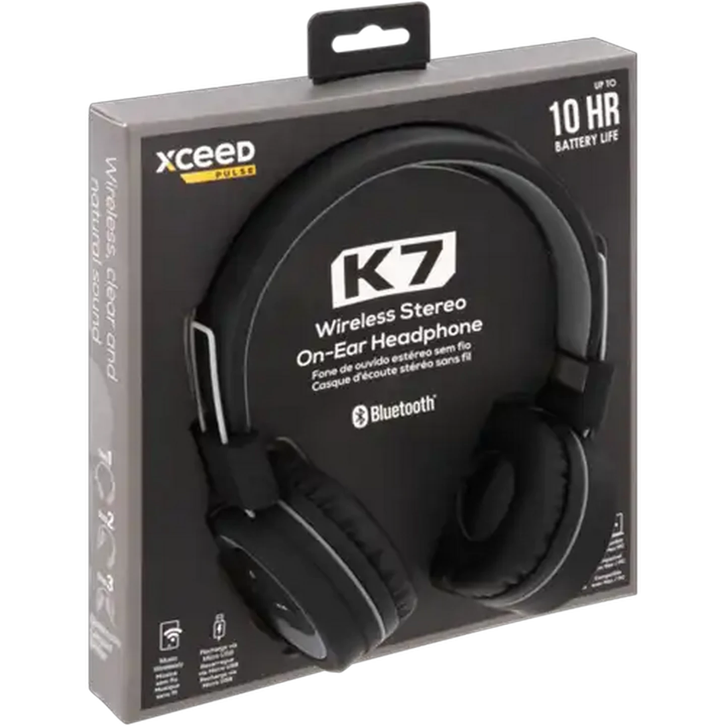 Image of Xceed Pulse K7 Black On-Ear Bluetooth Stereo Headphones