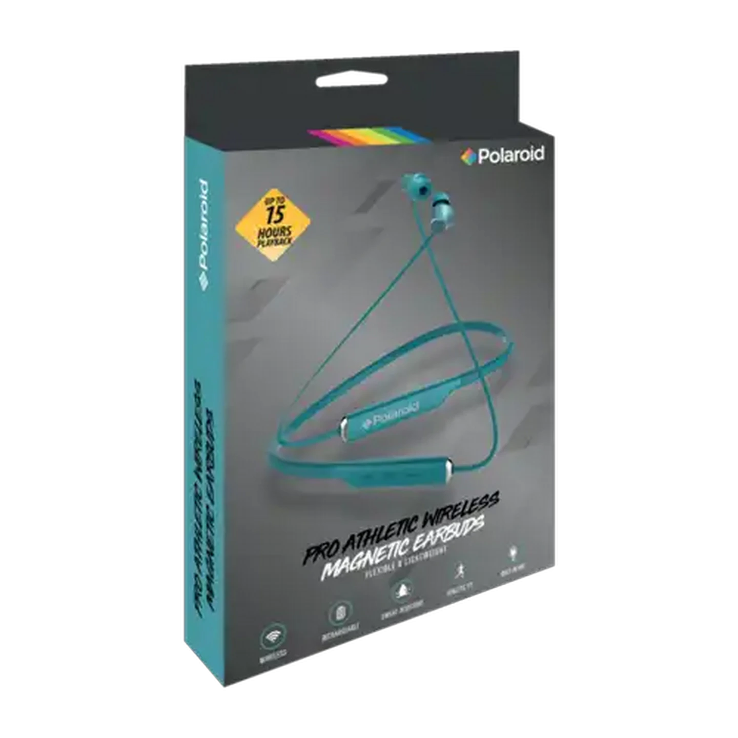 Image of Polaroid Pro Athletic Teal Wireless Magnetic Earbuds