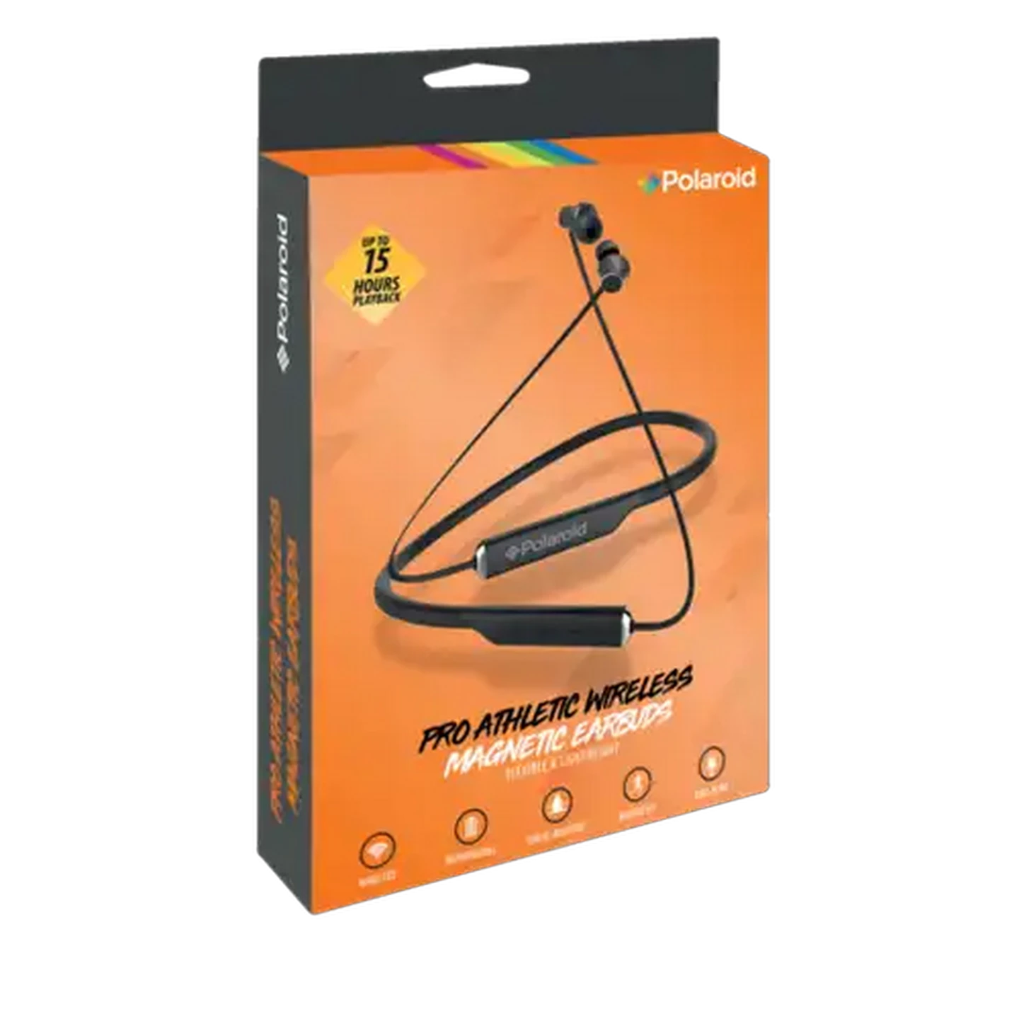 Image of Polaroid Pro Athletic Black Wireless Magnetic Earbuds