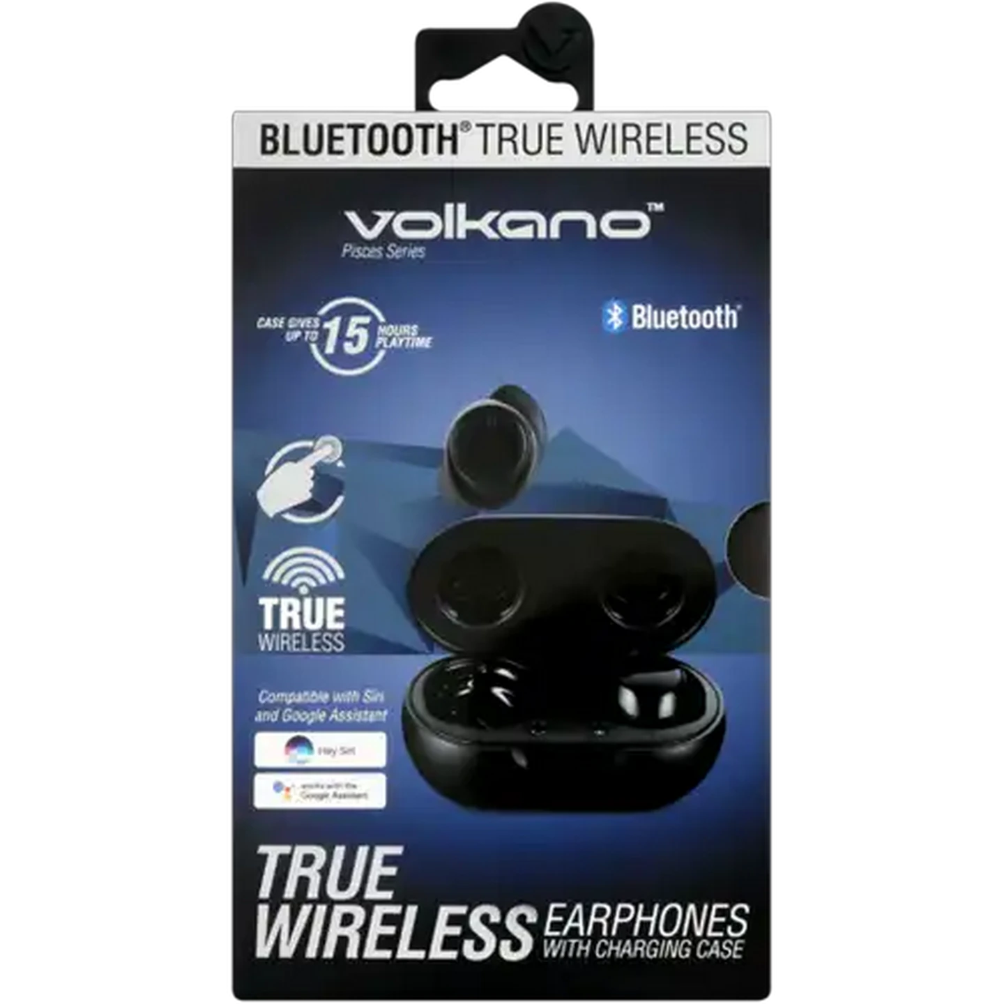 Image of Volkano Black Pisces True Wireless Earphones With Charging Case