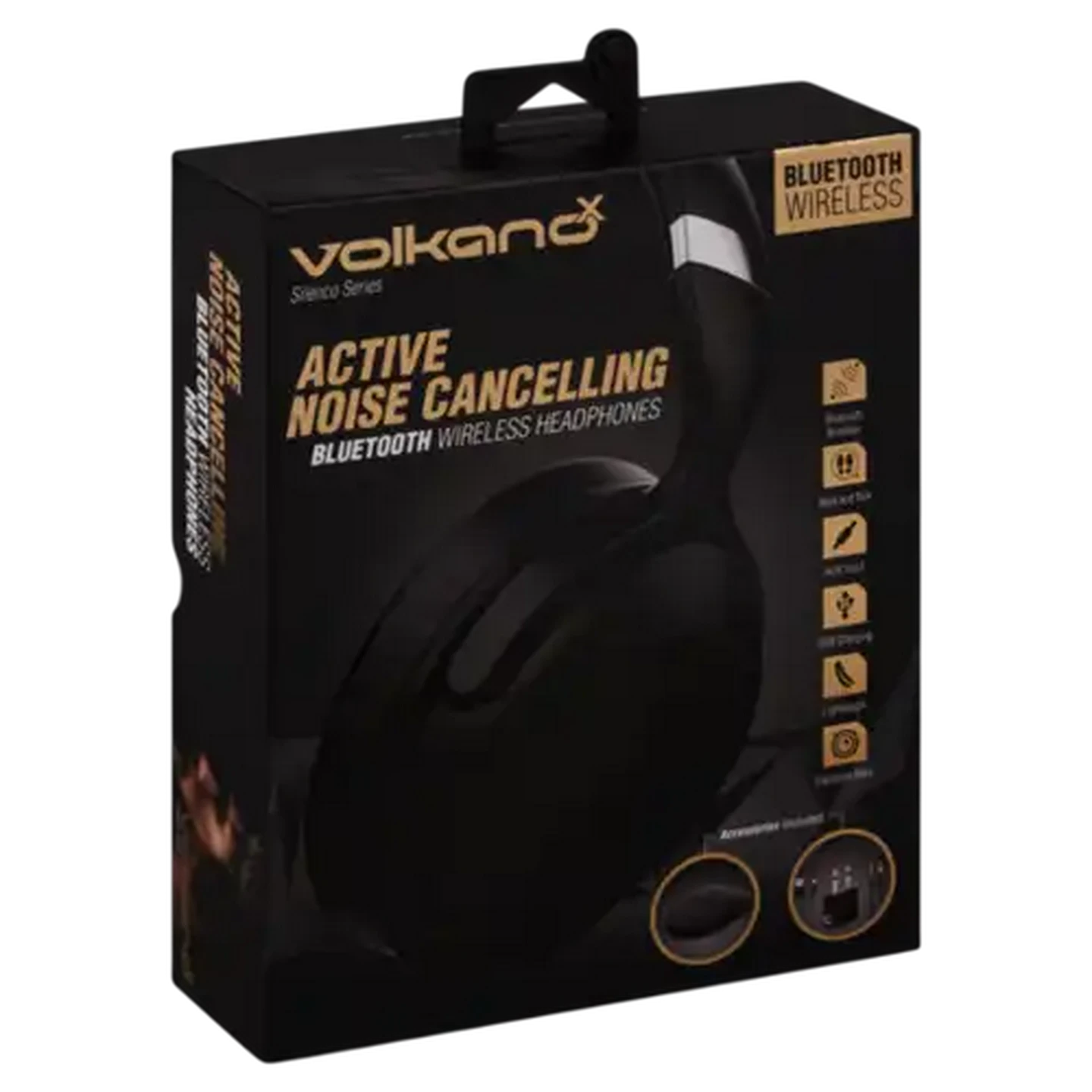 Image of Volkano Silenco Black Active Noise Cancelling Bluetooth Headphones