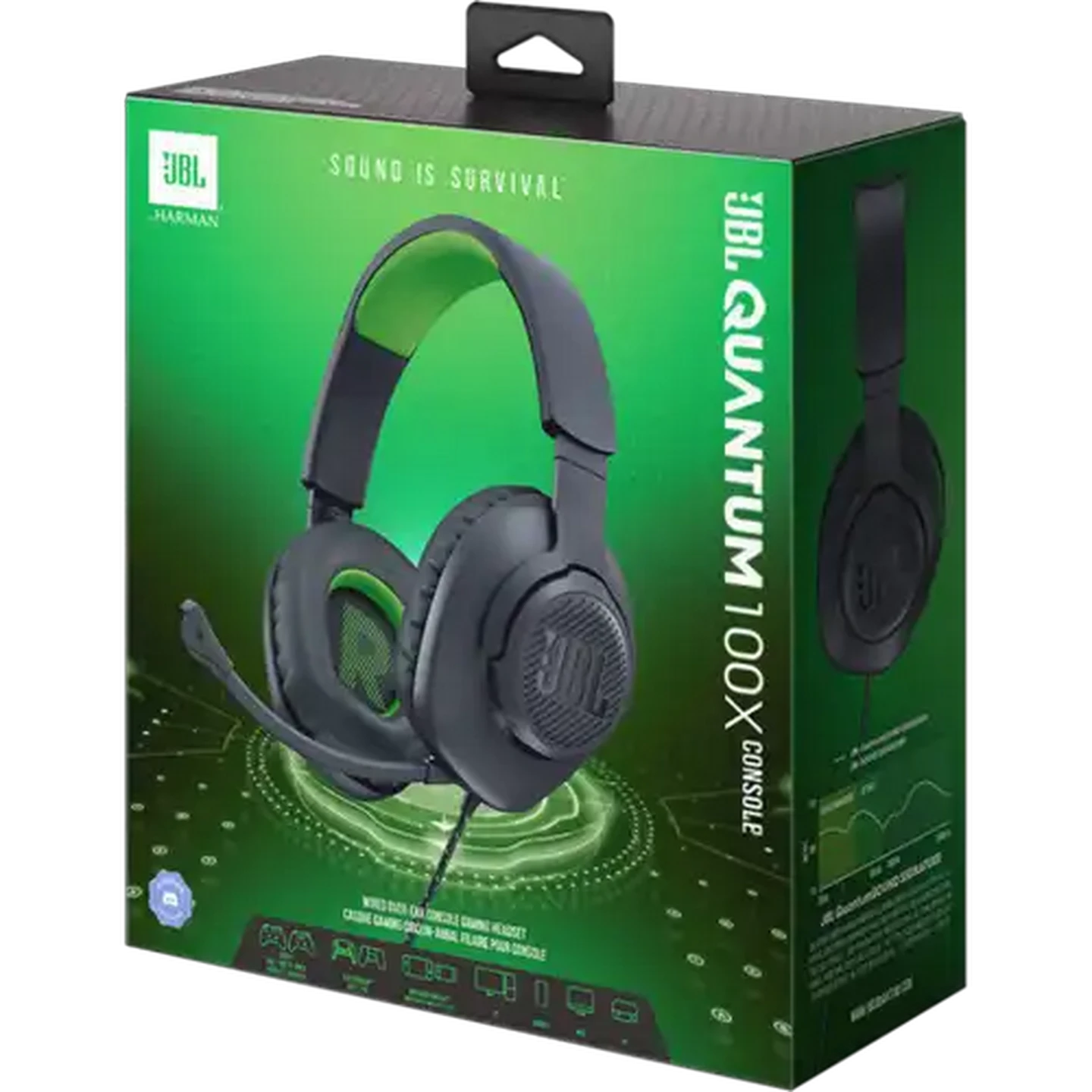 Image of JBL Quantum 100X Console Wired Over-Ear Gaming Headset with Detachable Mic