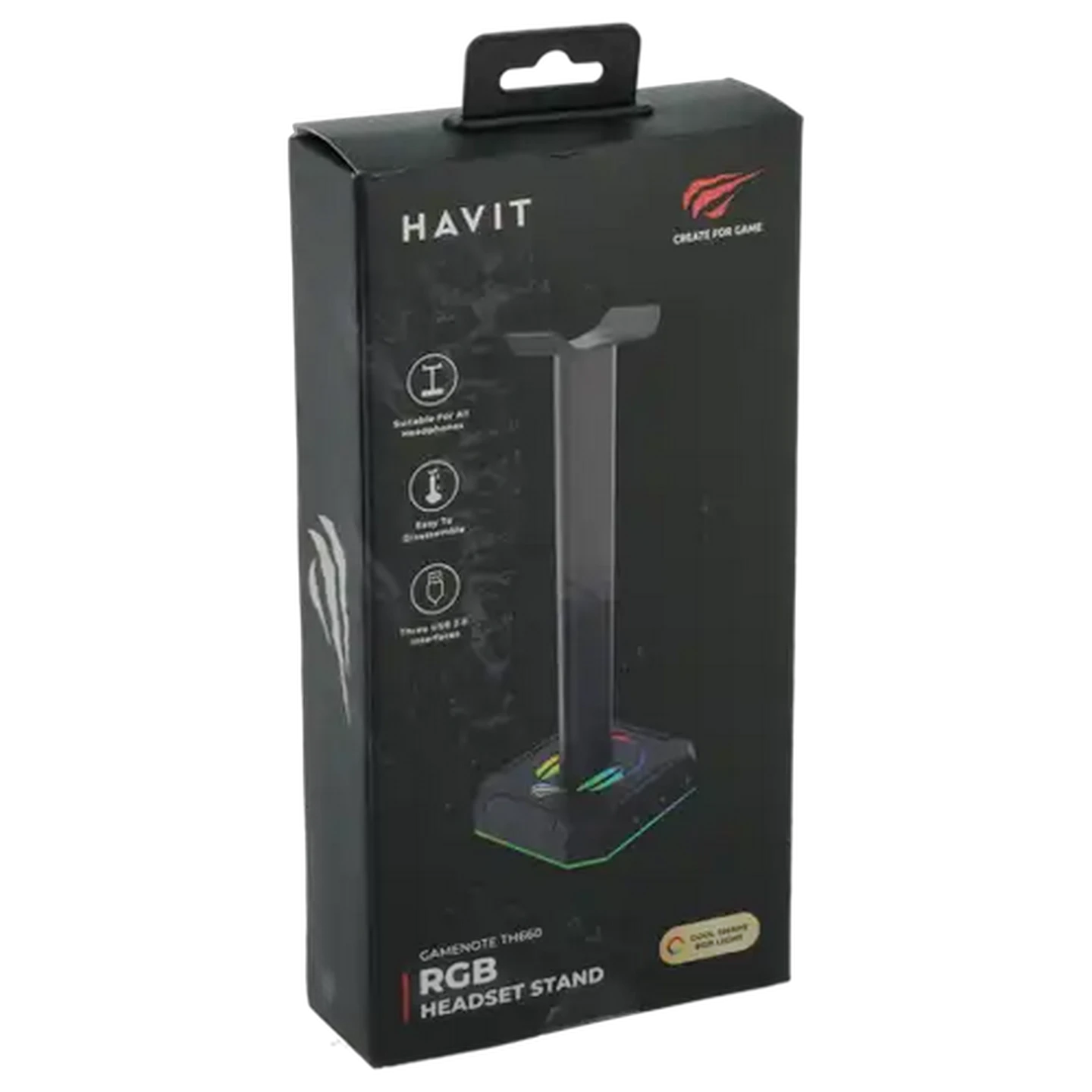 Image of HAVIT Gamenote RGB Black Dual Headset Stand