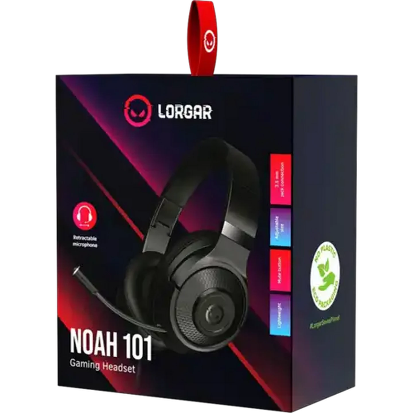 Image of Lorgar Noah 101 Black Wired Over-Ear Gaming Headset
