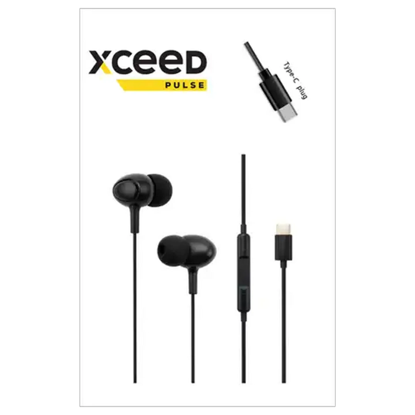 Image of Xceed Pulse Black Type-C Lite Earphones