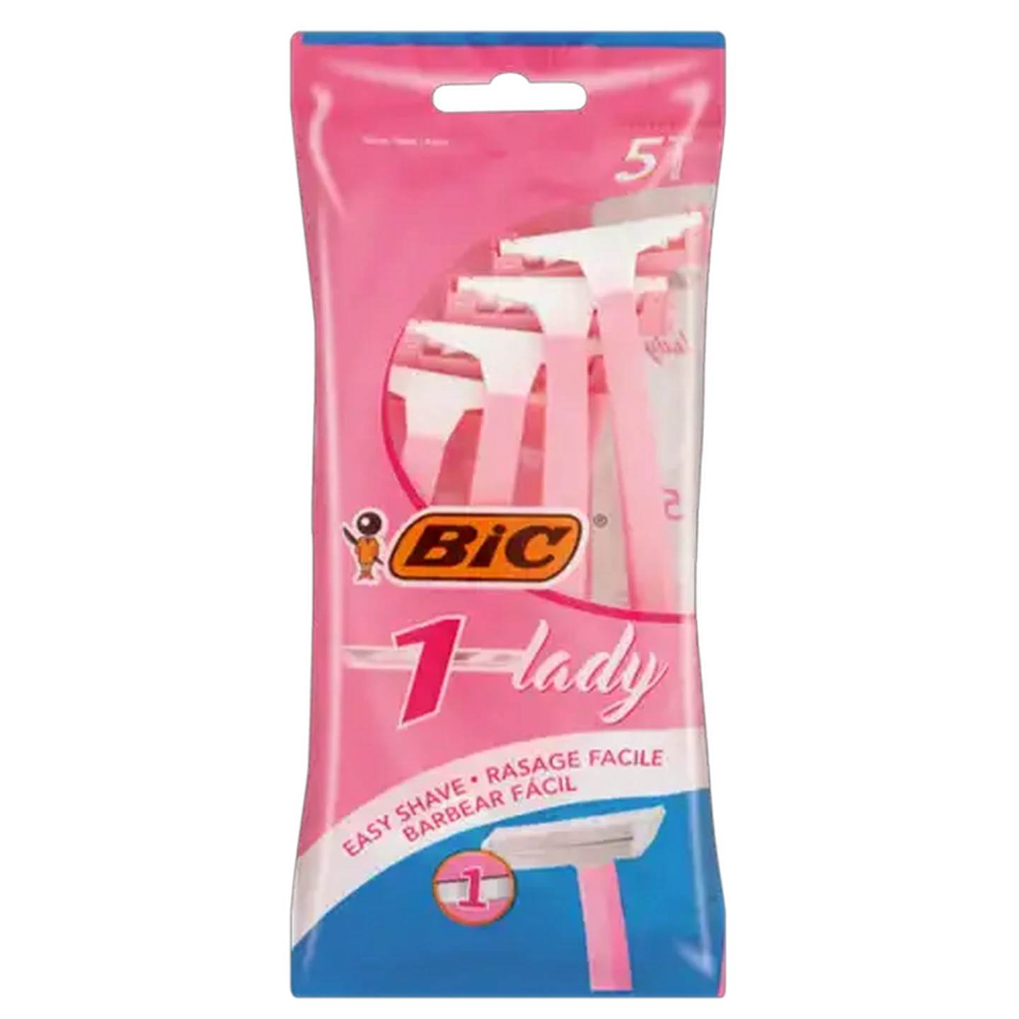 Image of BIC 1 Lady Women's Disposable Razors Pouch 5 Pack