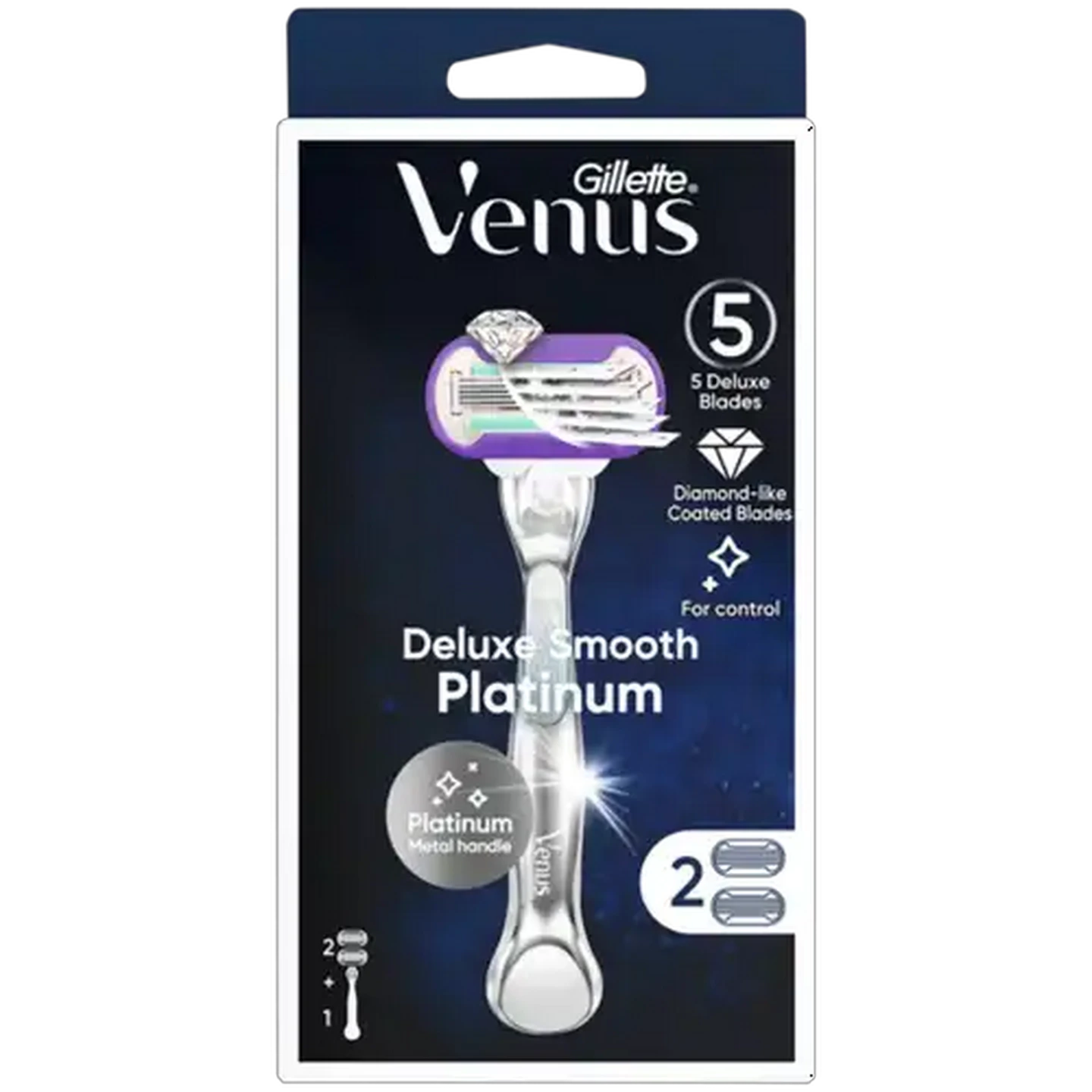 Image of Gillette Venus Platinum Deluxe Smooth Razor 3 Piece