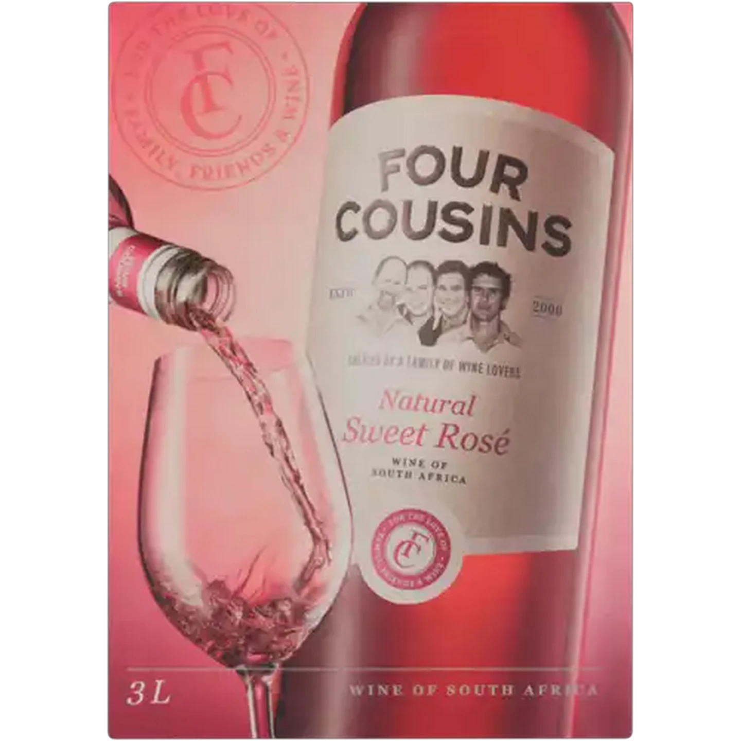 Image of Four Cousins Natural Sweet Rosé Wine Box 3L