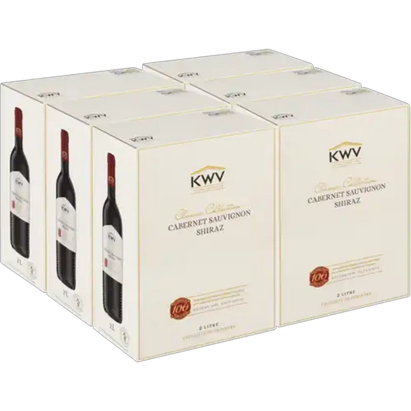 Image of KWV Classic Cabernet Sauvignon Shiraz Red Wine Boxes 8 x 2L