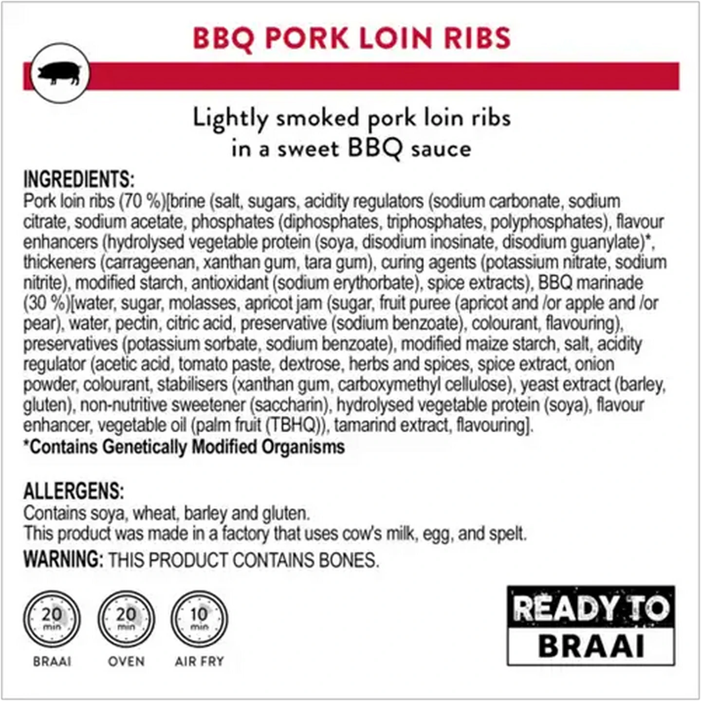 Image of Ready To Braai BBQ Pork Loin Ribs 750g