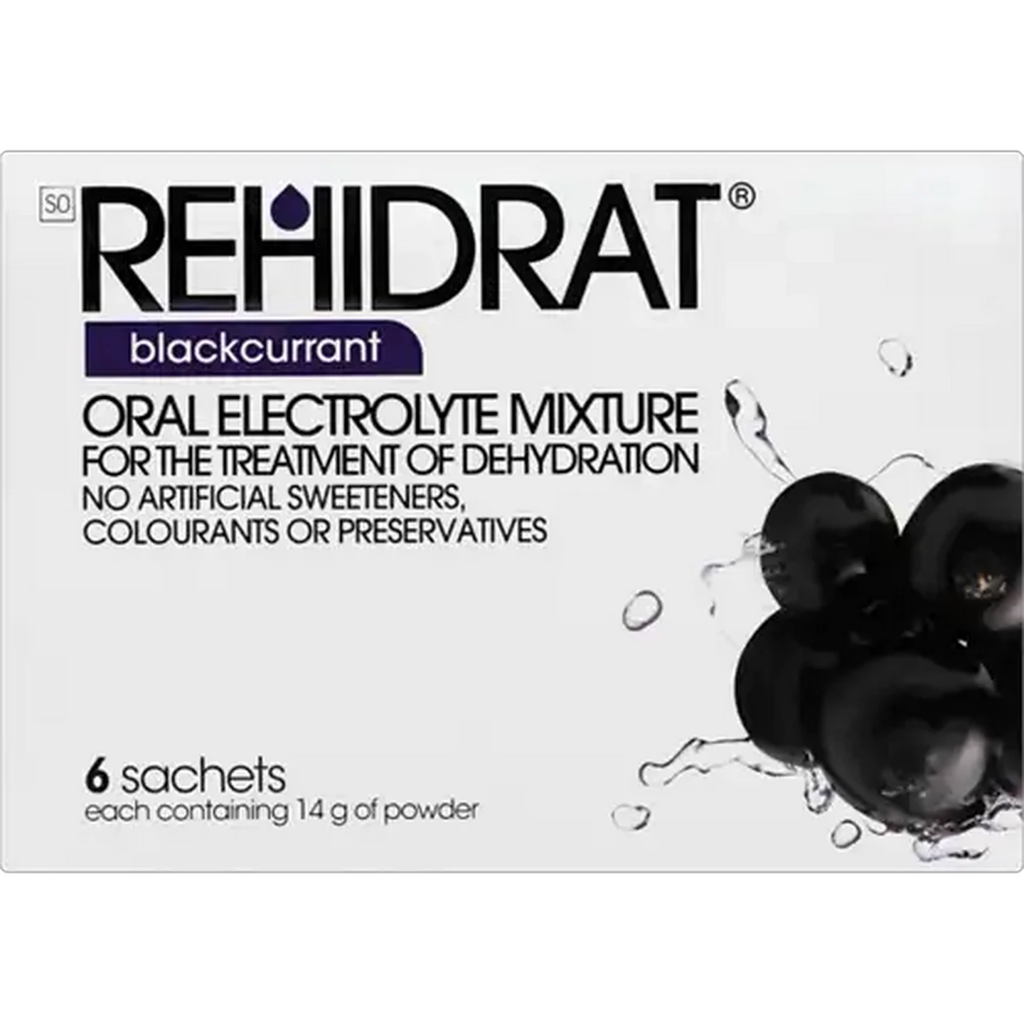 Image of Rehidrat Blackcurrant Powder Supplement 6 Pack