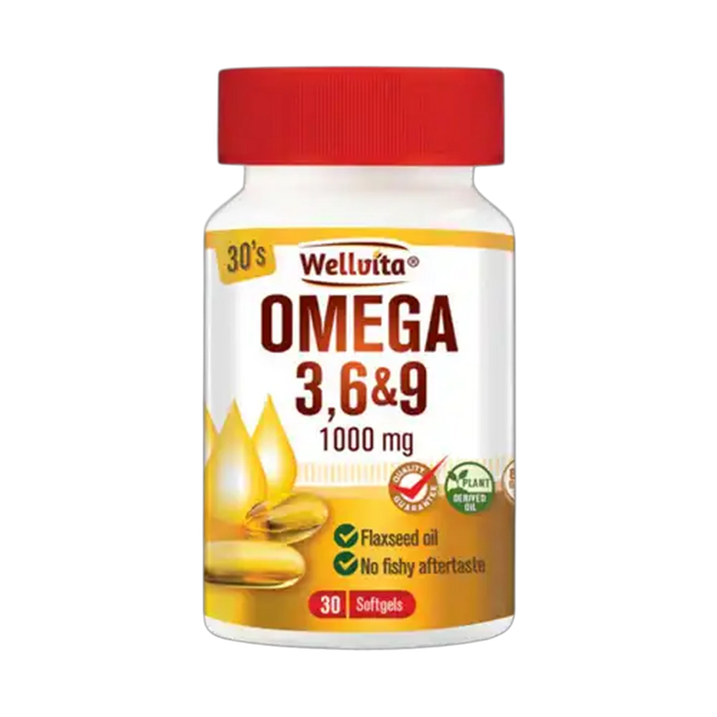 Image of Wellvita Omega 3,6 & 9 1000mg Flaxseed Oil Softgel Capsules 30 Pack
