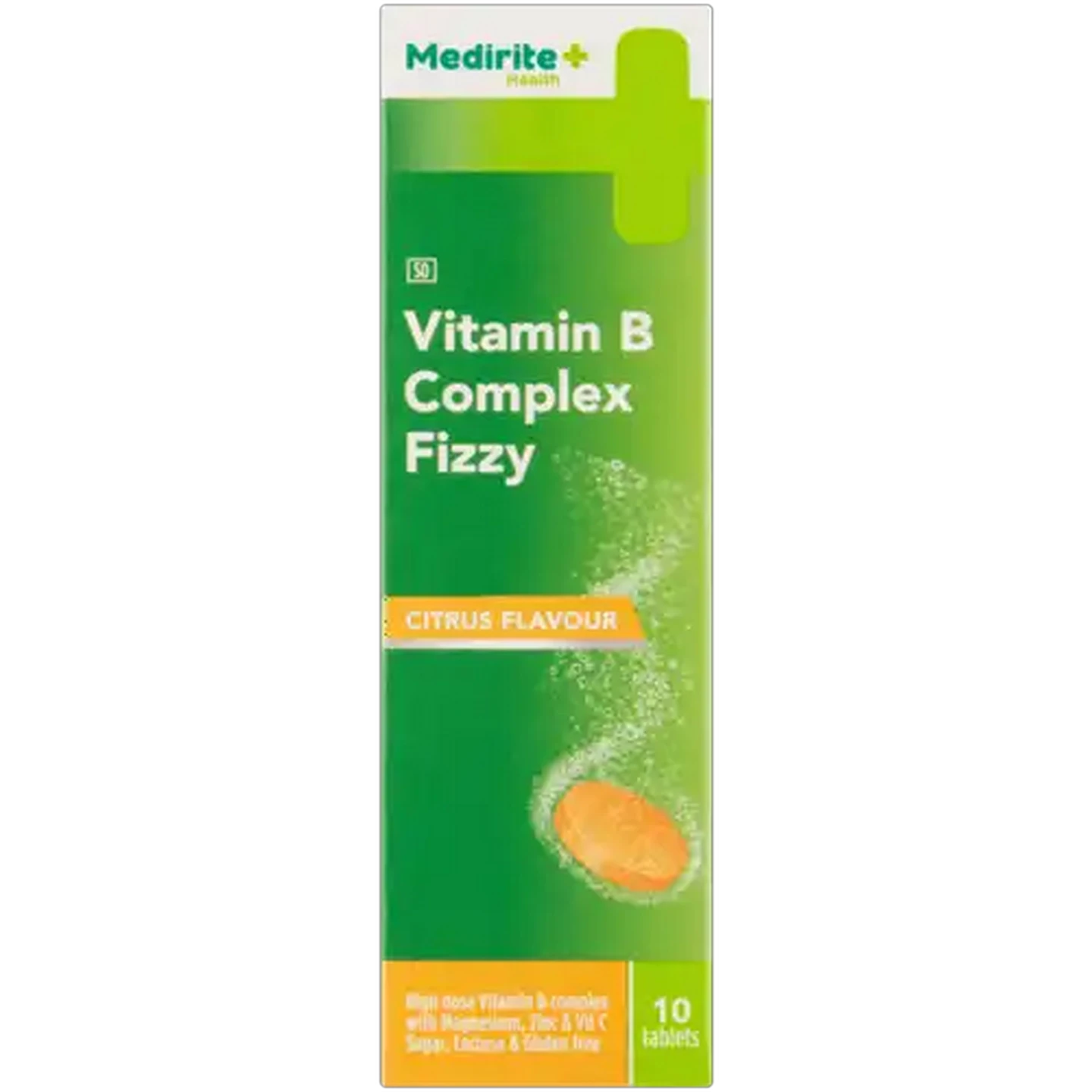 Image of Medirite Vitamin B Complex Citrus Flavour Fizzy Effervescent Tablets 10 Pack