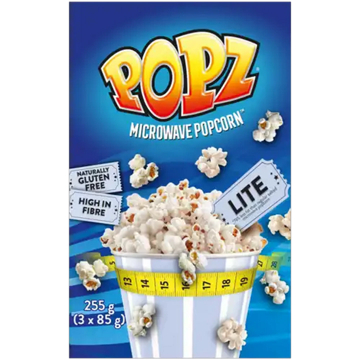 Image of Popz Gluten Free Lite Microwave Popcorn 3 x 85g