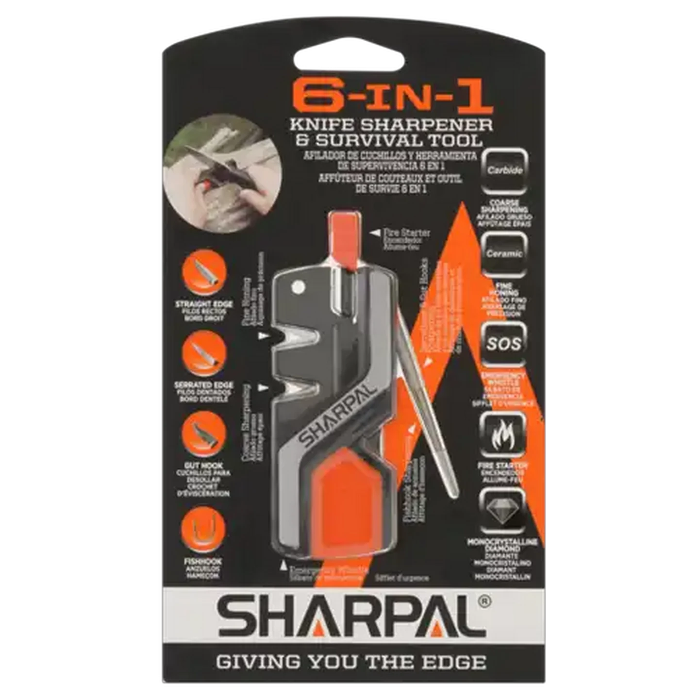 Image of Sharpal 6-In-1 Knife Sharpener & Survival Tool