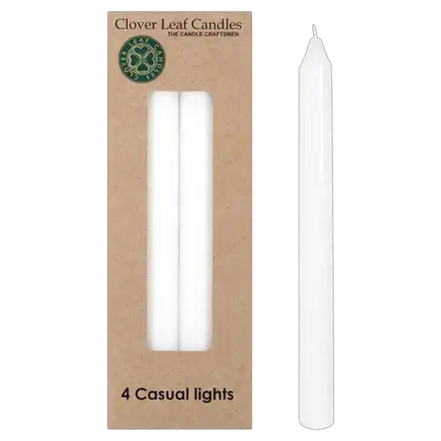Image of Clover Leaf Candles White Casual Lights Candles 4-Pack
