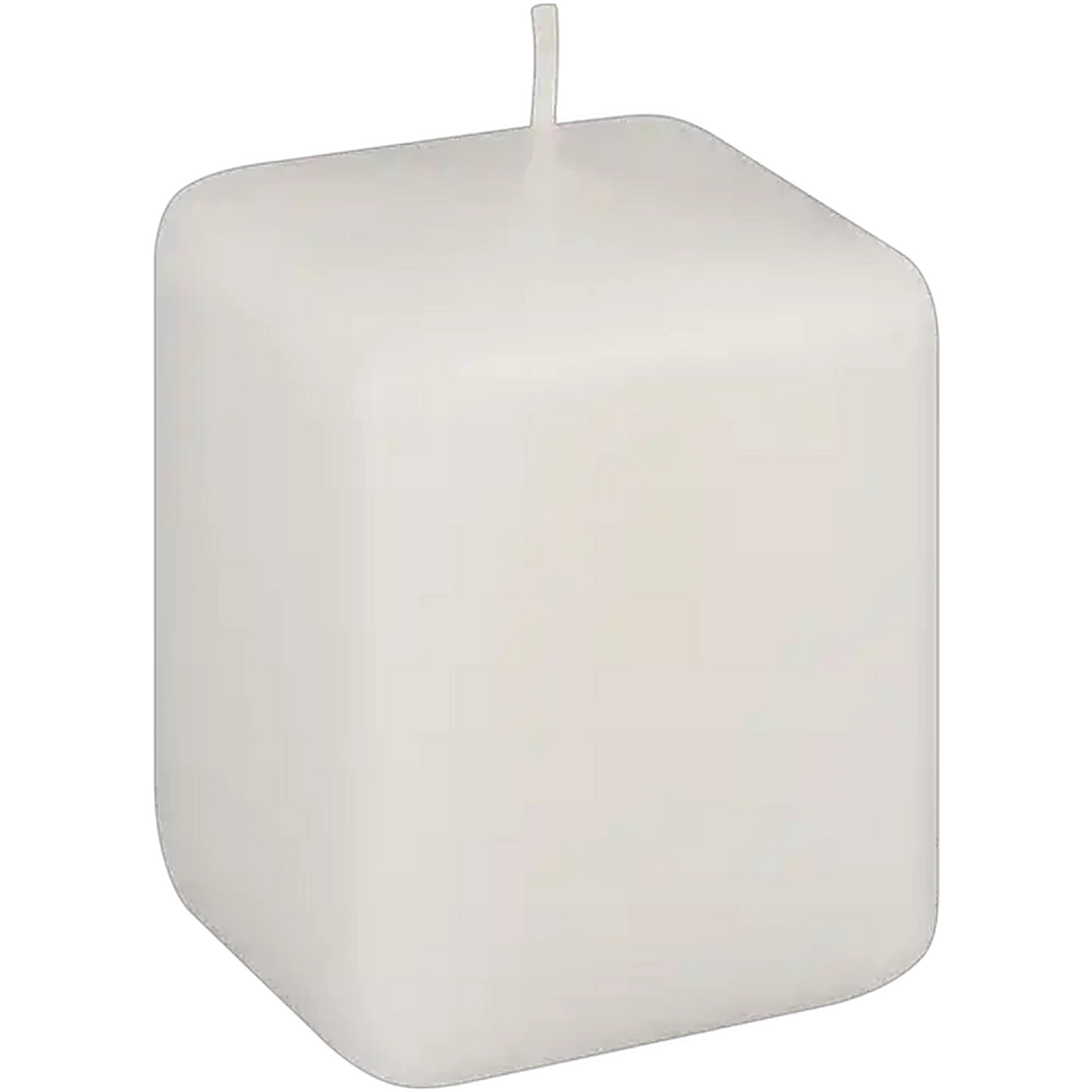 Image of Clover Leaf Candles White Square Pillar Candle 8cm