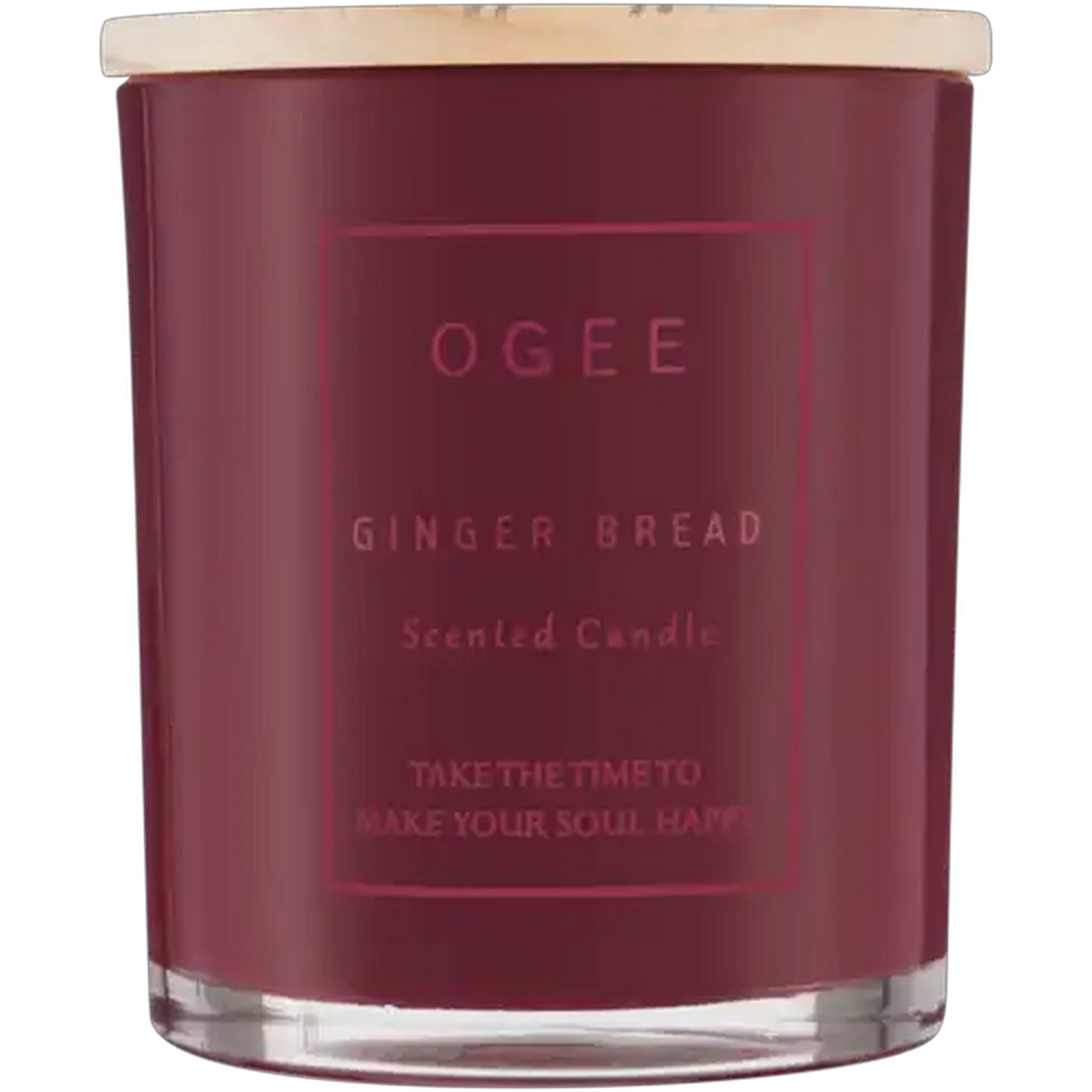 Image of Ogee Ginger Bread Scented Glass Candle With Lid 9cm