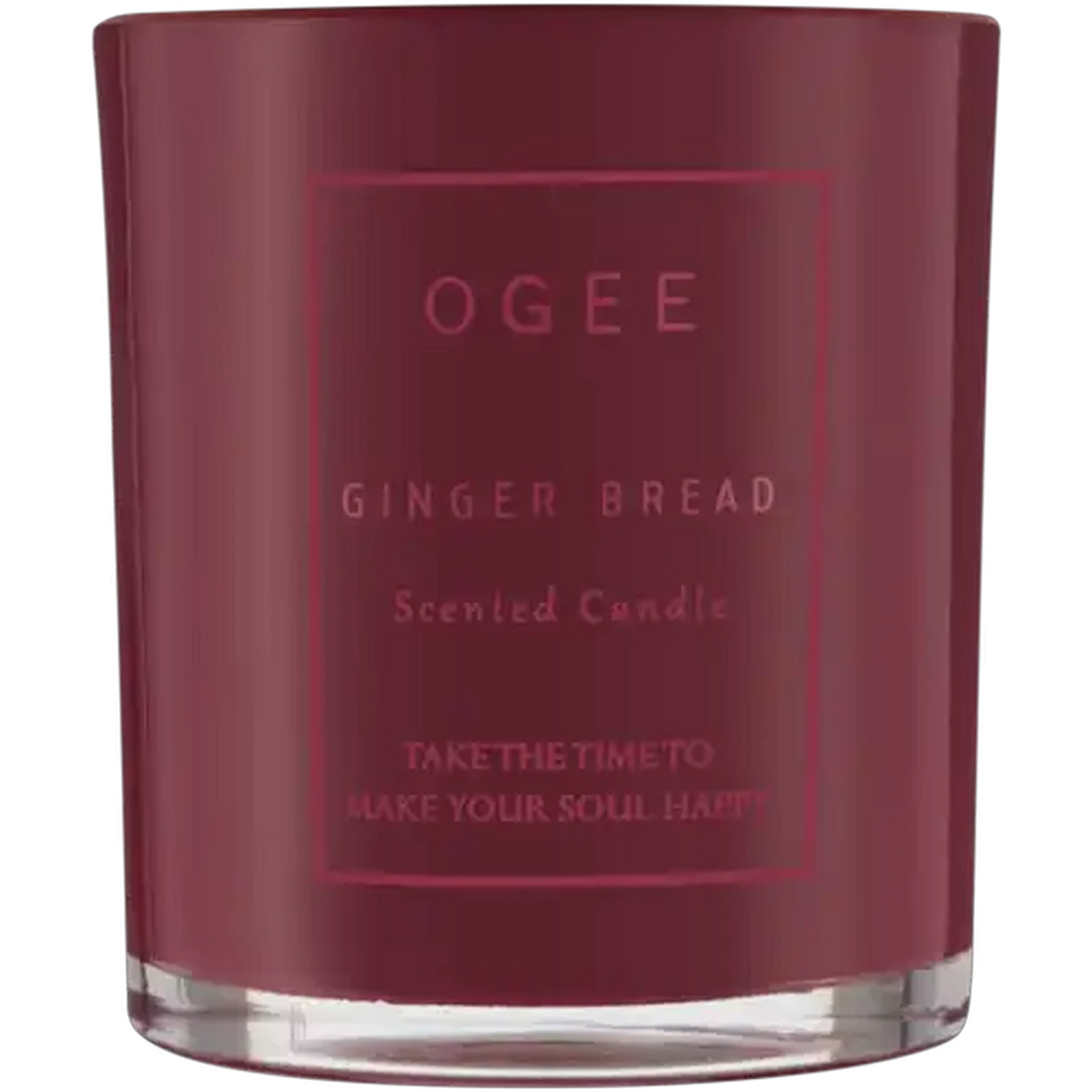 Image of Ogee Ginger Bread Scented Glass Candle With Lid 9cm
