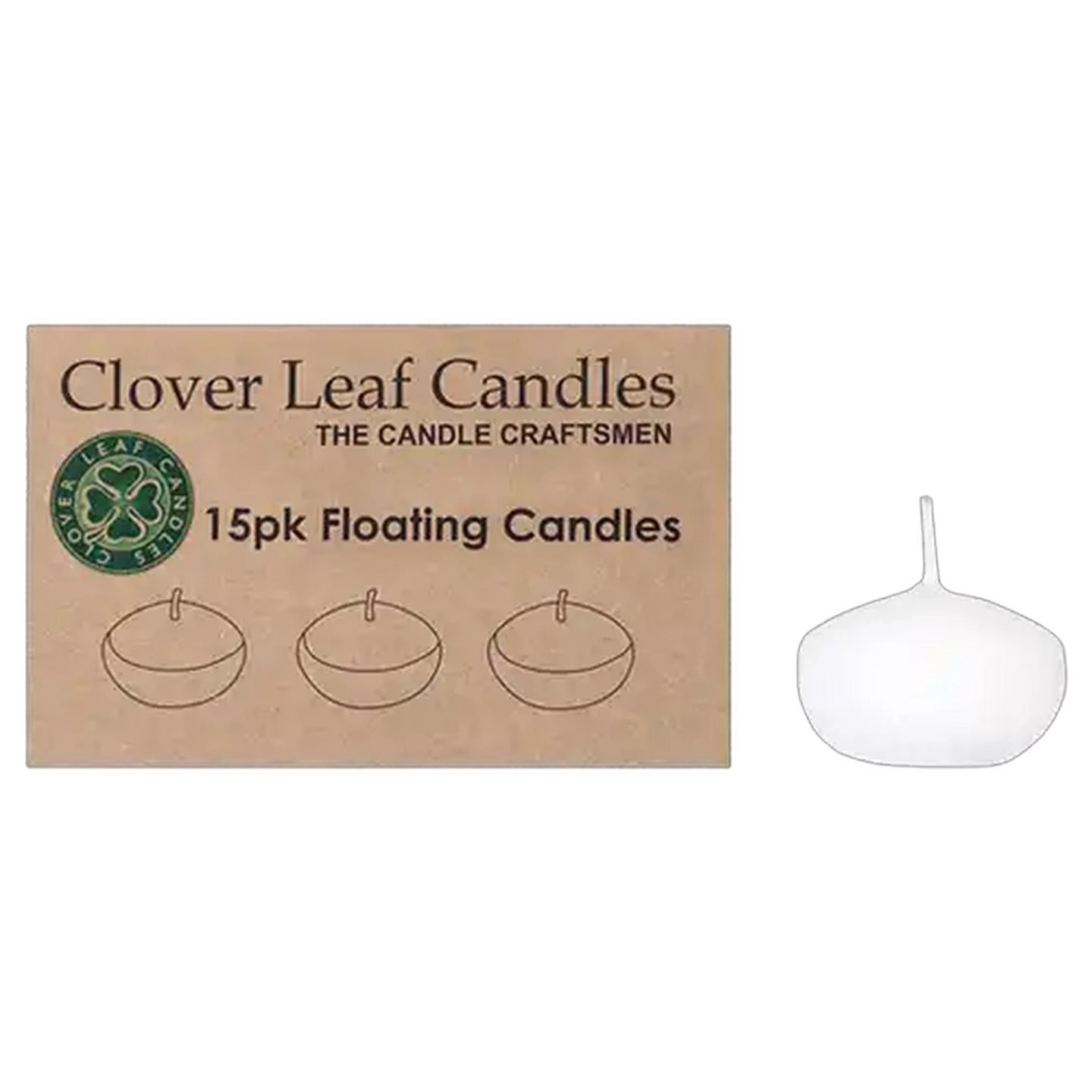 Image of Clover Leaf Candles White Floating Candles 15-Pack