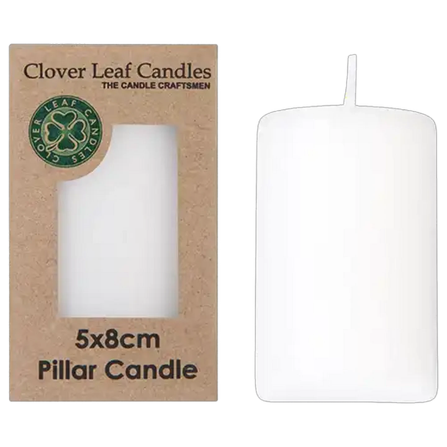 Image of Clover Leaf Candles White Pencil Top Candle 7.5cm