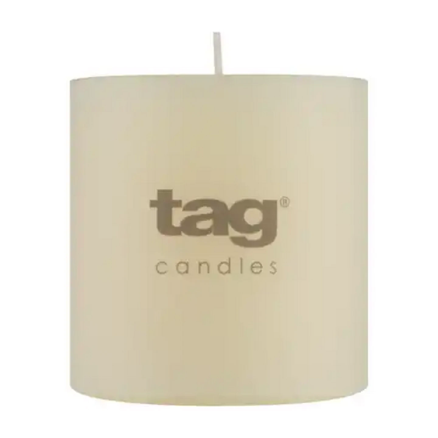 Image of Tag Ivory Chapel Pillar Candle 7 x 7cm