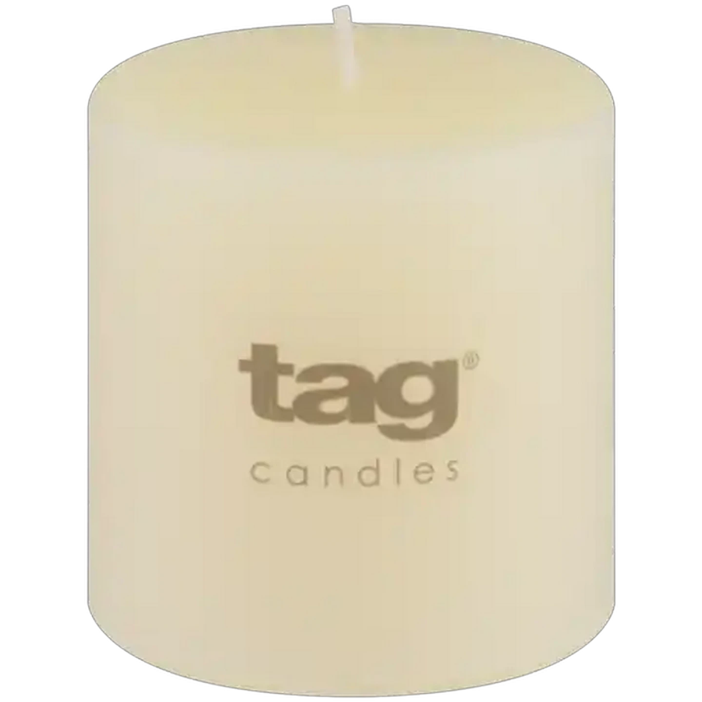 Image of Tag Ivory Chapel Pillar Candle 7 x 7cm