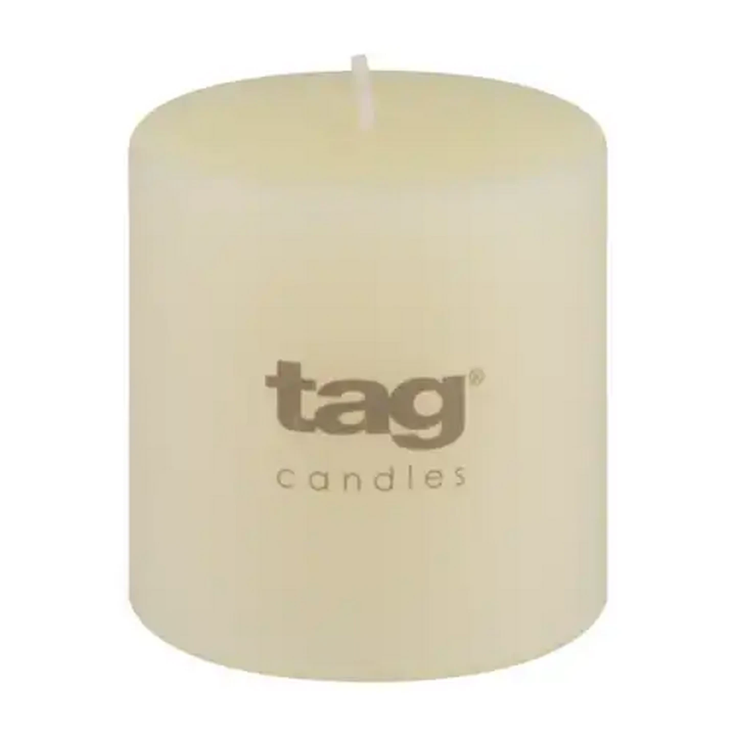 Image of Tag Ivory Chapel Pillar Candle 7 x 7cm