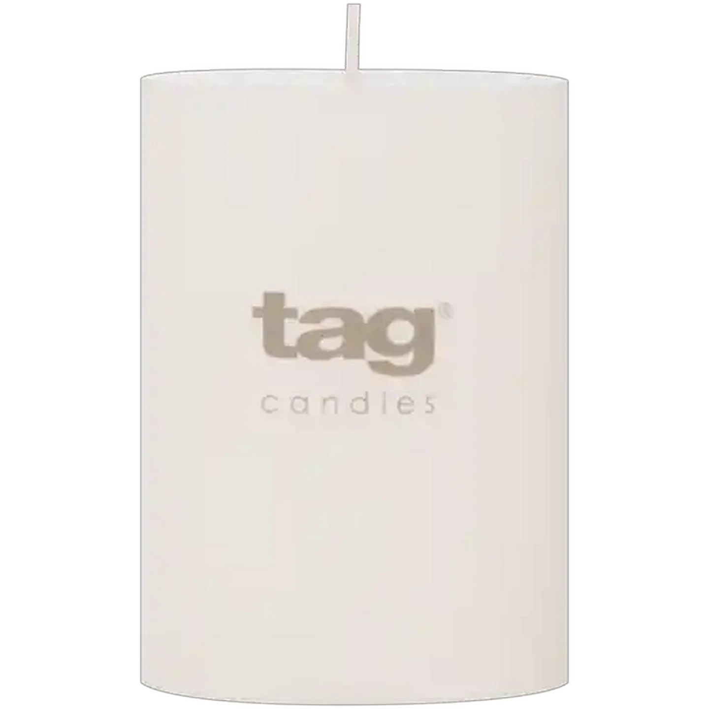 Image of Tag White Chapel Pillar Candle 7 x 10cm