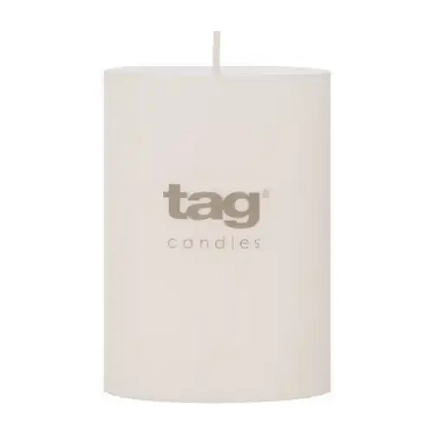 Image of Tag White Chapel Pillar Candle 7 x 10cm