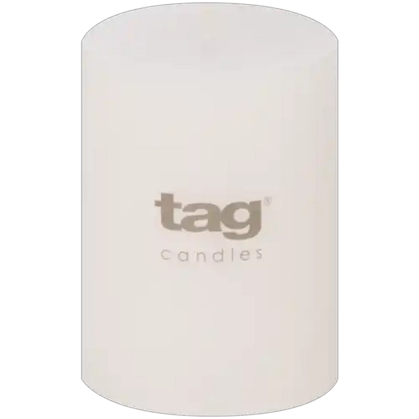 Image of Tag White Chapel Pillar Candle 7 x 10cm