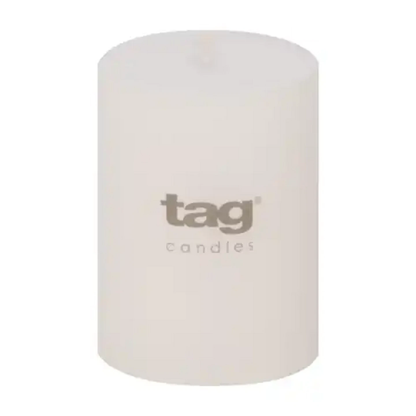 Image of Tag White Chapel Pillar Candle 7 x 10cm