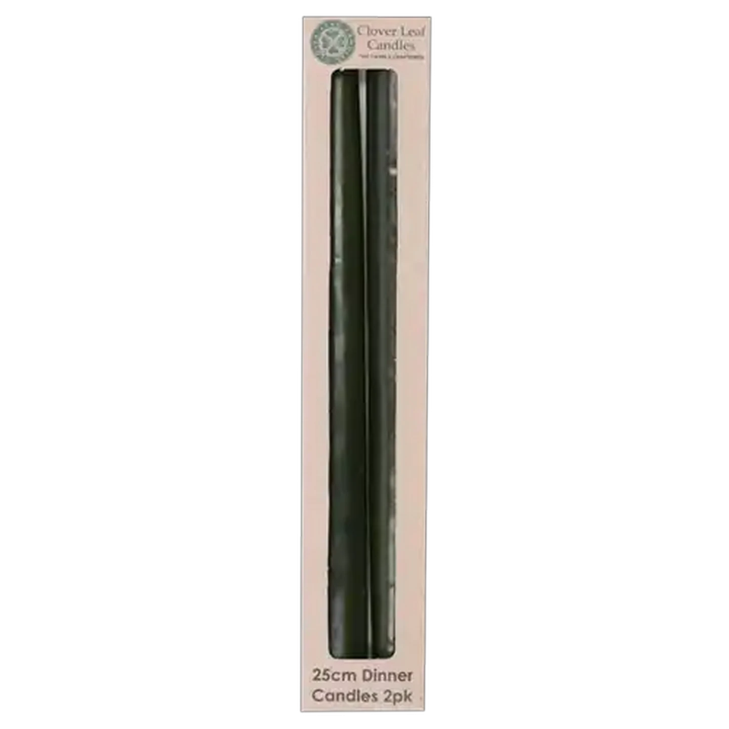 Image of Clover Leaf Candles Olive Green Dinner Candles 25cm 2-Pack