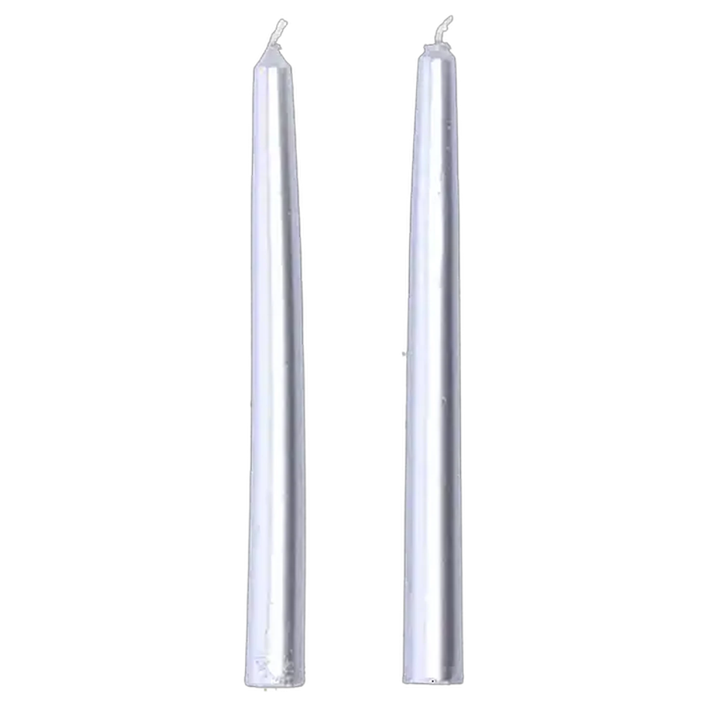 Image of Clover Leaf Candles Silver Dinner Candle 25cm 2-Pack