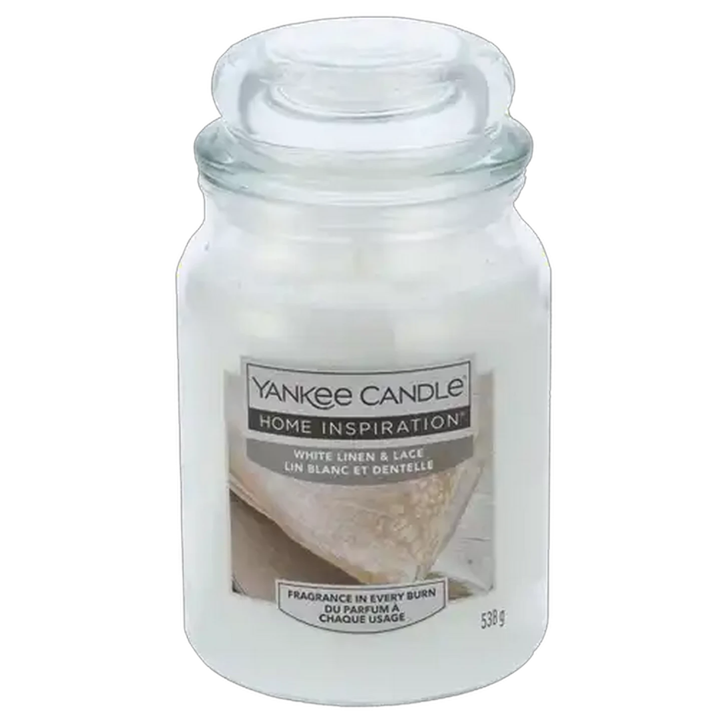 Image of Yankee Candle White Linen Lace Large Candle Jar