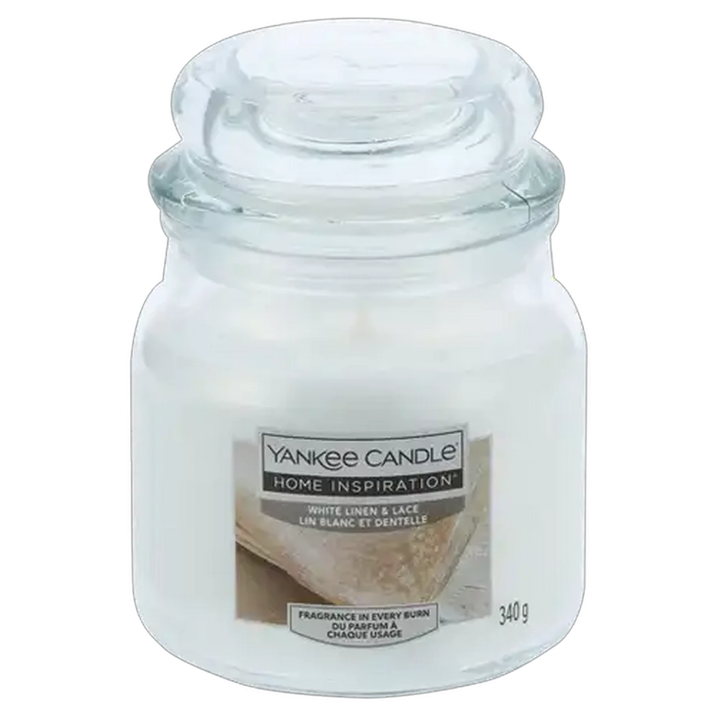 Image of Yankee Candle White Linen & Lace Medium Candle Jar