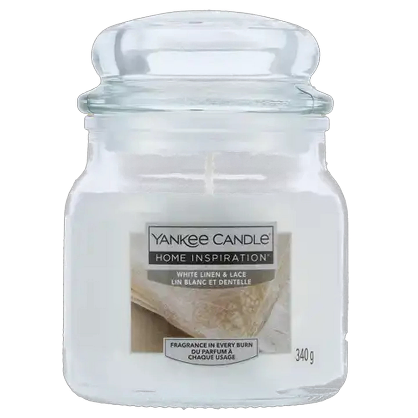 Image of Yankee Candle White Linen & Lace Medium Candle Jar