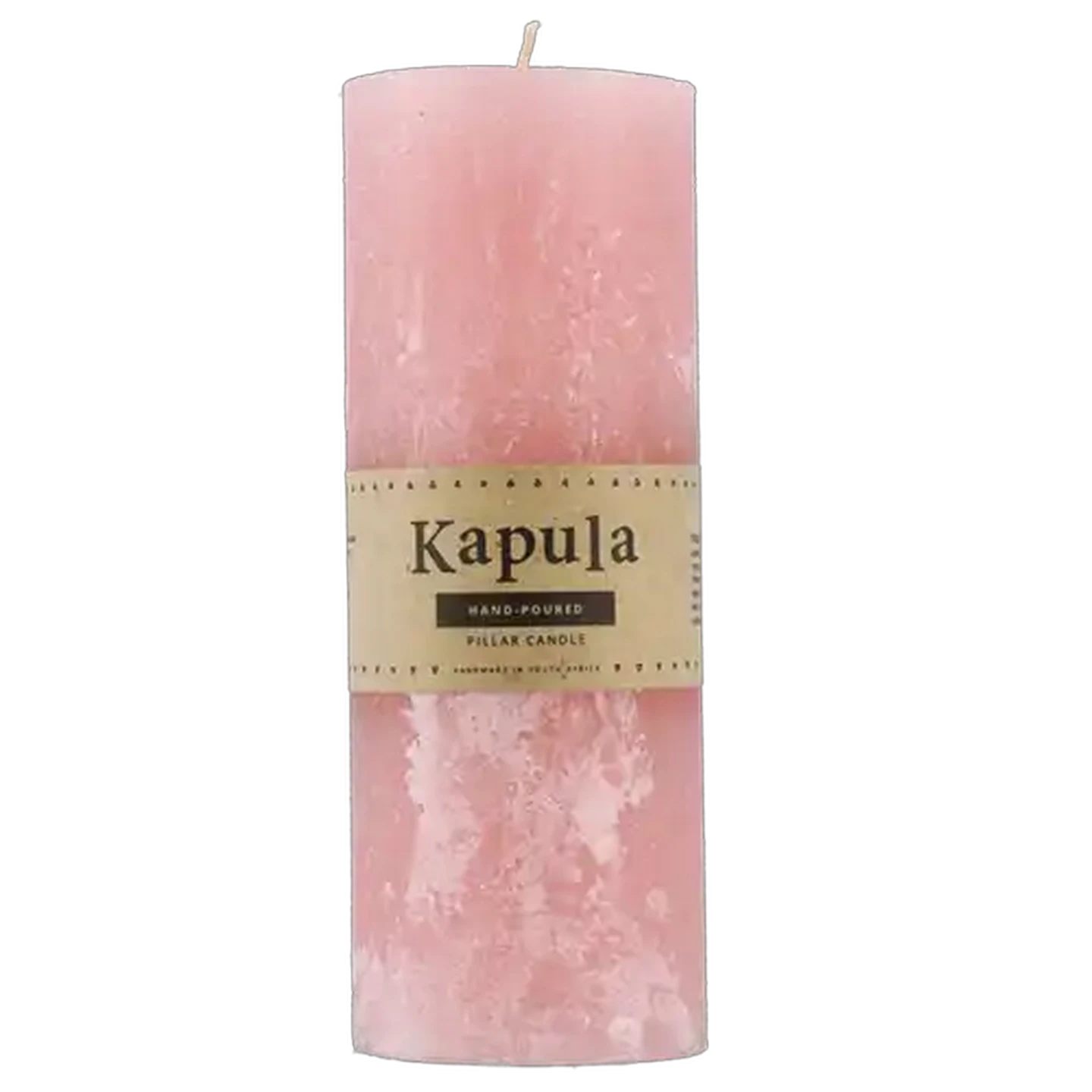 Image of Kapula Pink Frost Hand Poured Pillar Candle 7x20cm