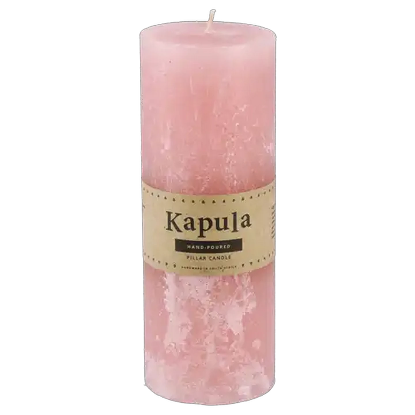 Image of Kapula Pink Frost Hand Poured Pillar Candle 7x20cm