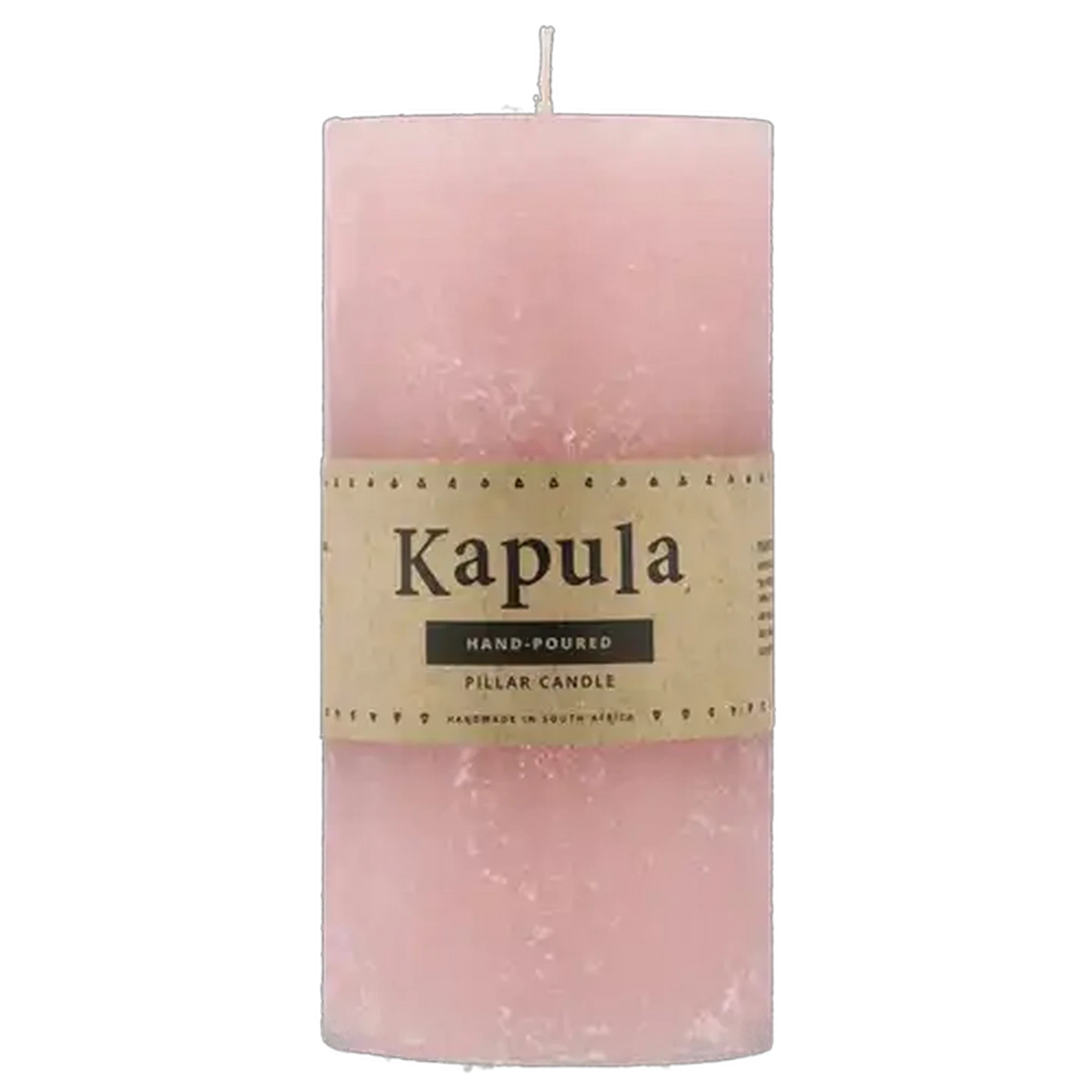 Image of Kapula Pink Frost Hand Poured Pillar Candle 7x15cm